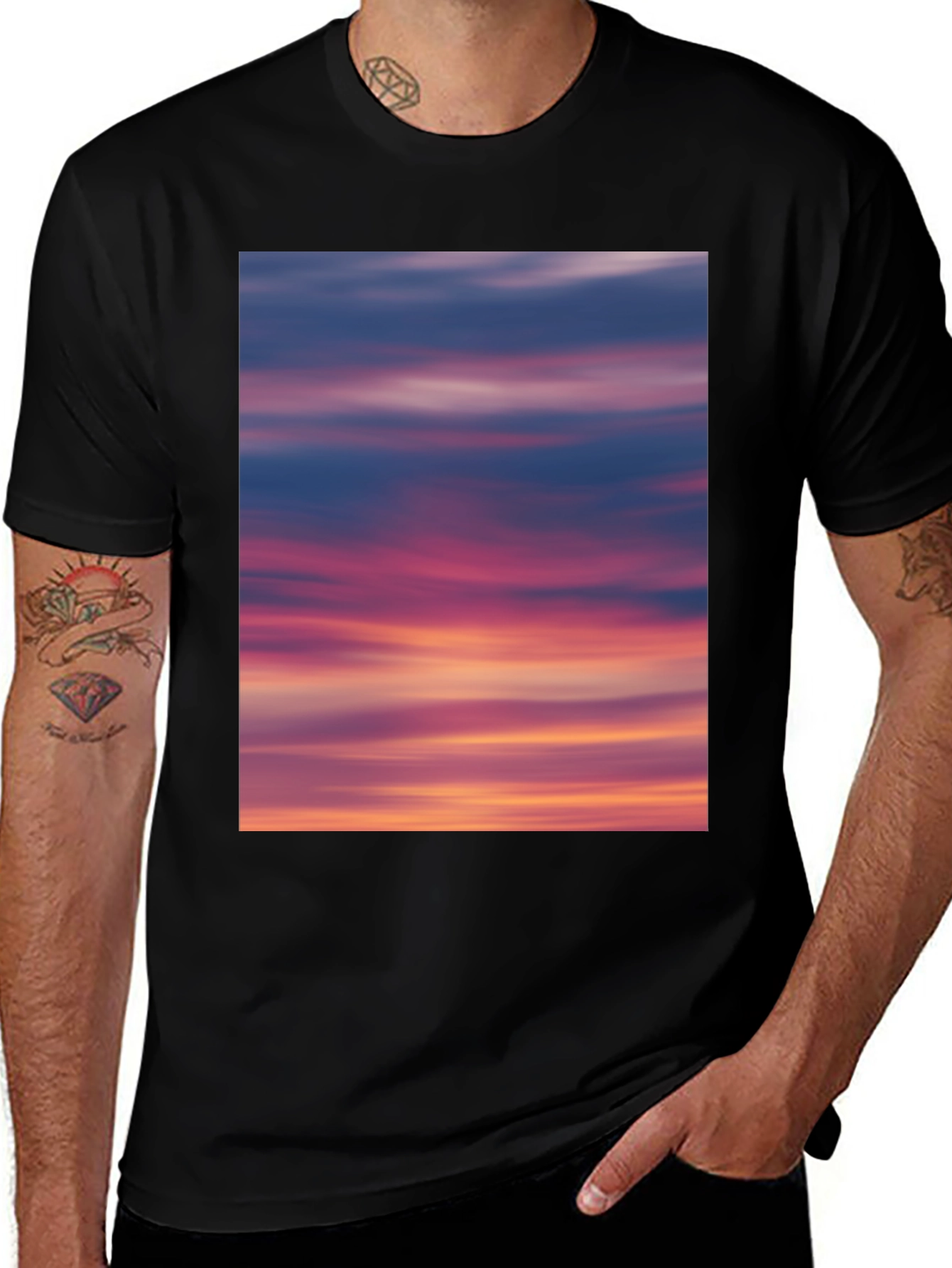 Variant 10 of Sunset Sky Graphic Tee - Soft Cotton Blend