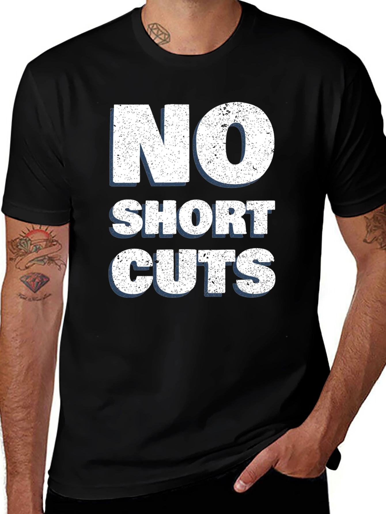 Variant 8 of No Shortcuts Graphic Tee - Men's Black T-Shirt