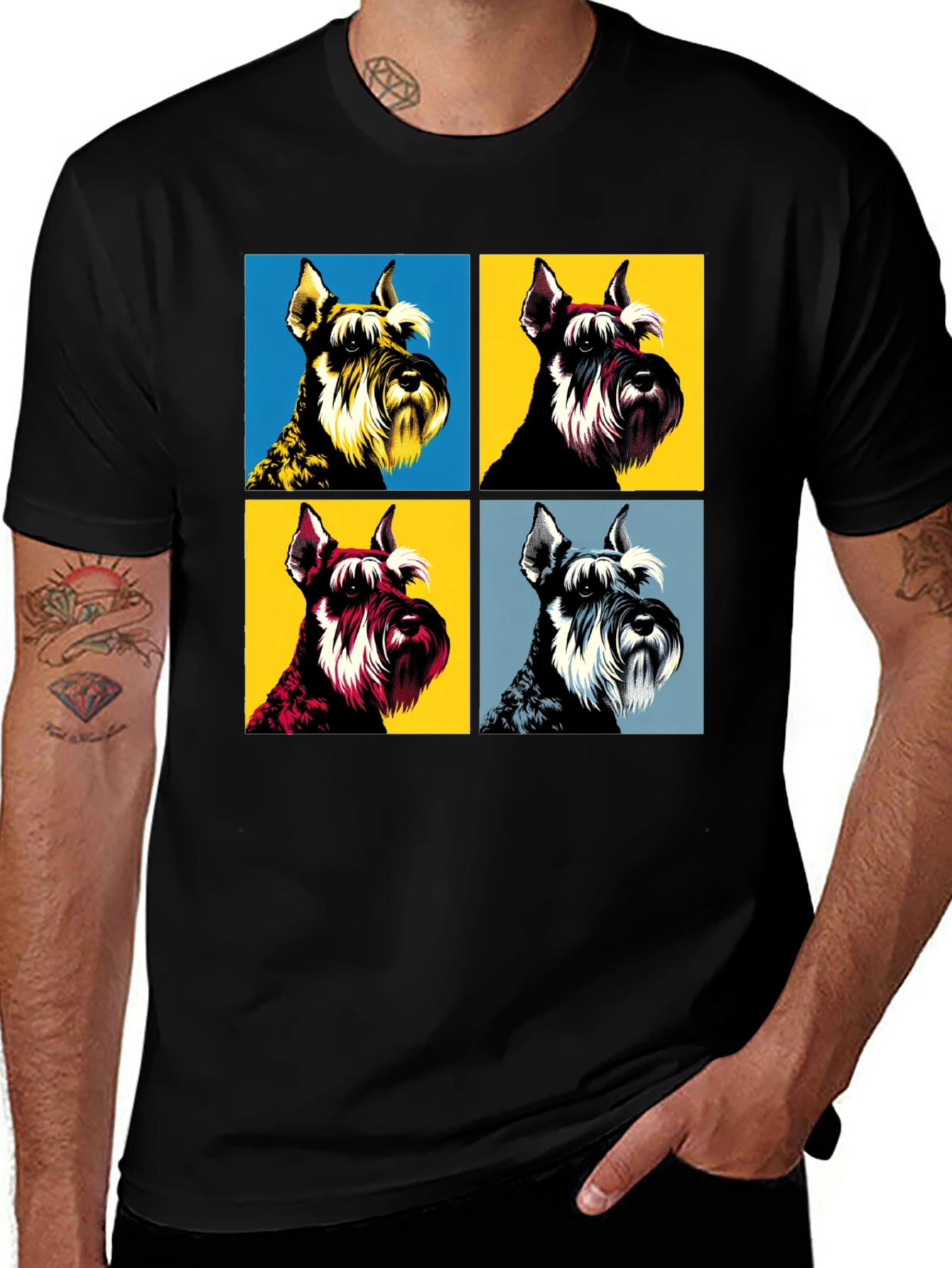 Pop Art Schnauzer T-Shirt - Unique Dog Lover Tee