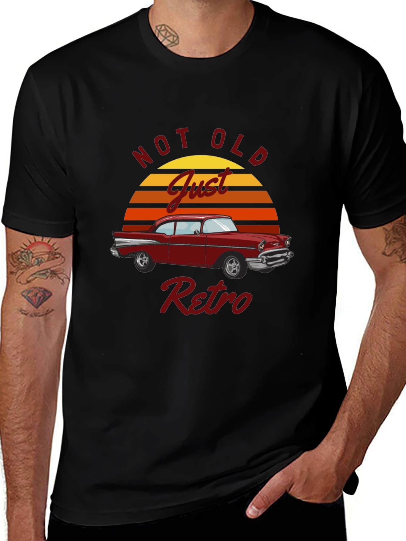 Variant 15 of Retro Car Graphic Tee - Not Old, Just Retro