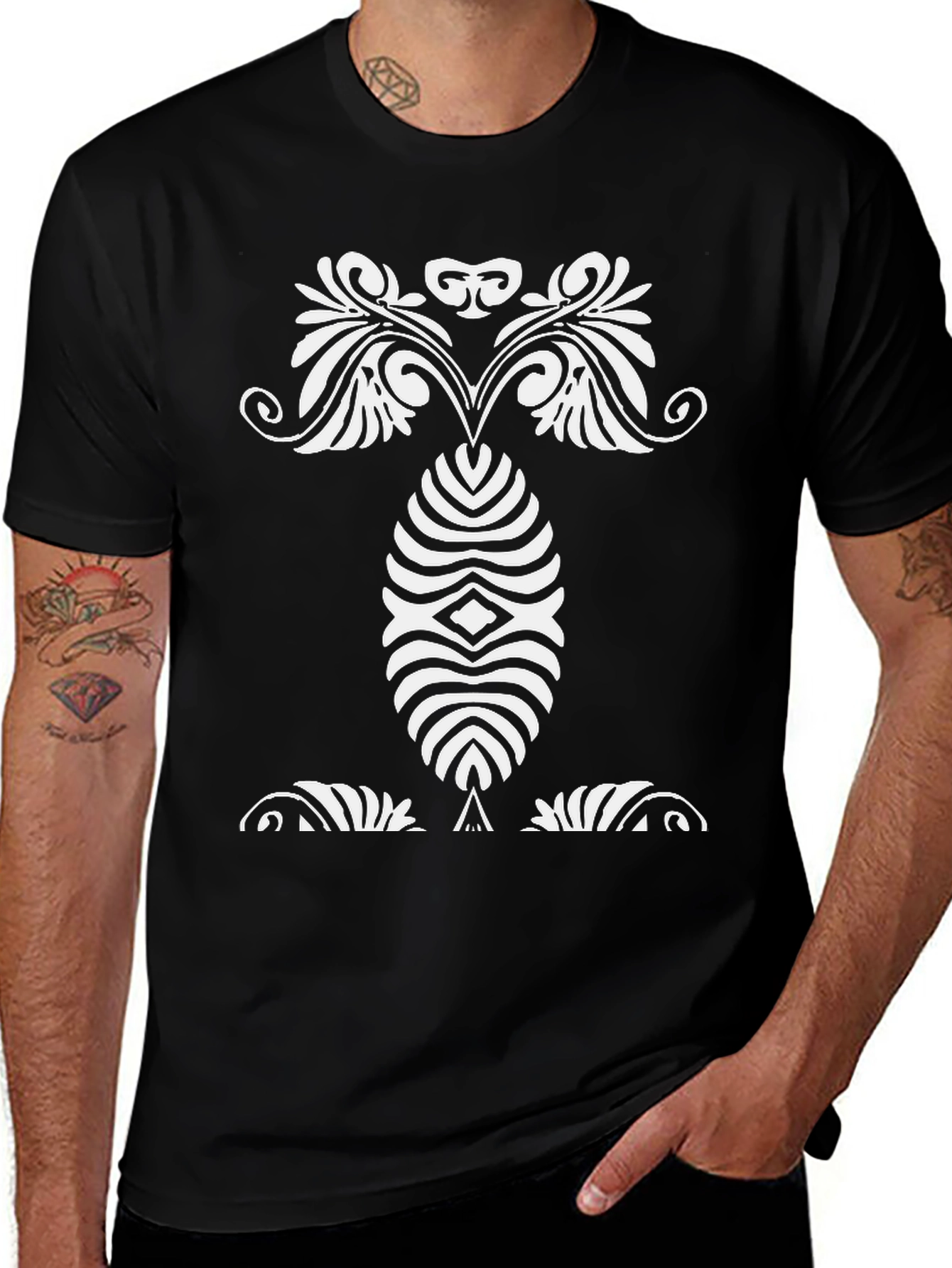 Variant 2 of Abstract Pattern Black T-Shirt