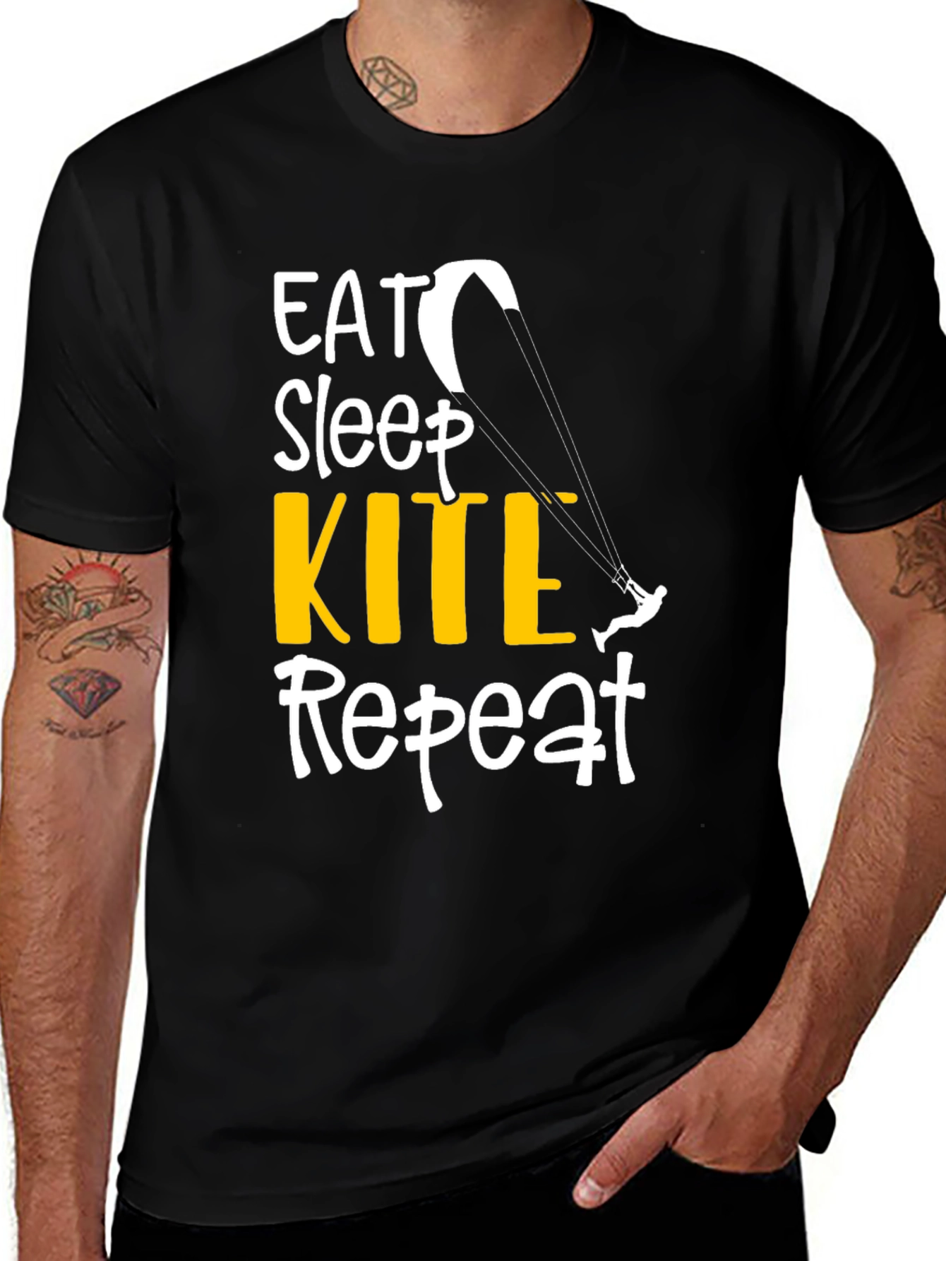 Variant 8 of Eat Sleep Kite Repeat Graphic T-Shirt