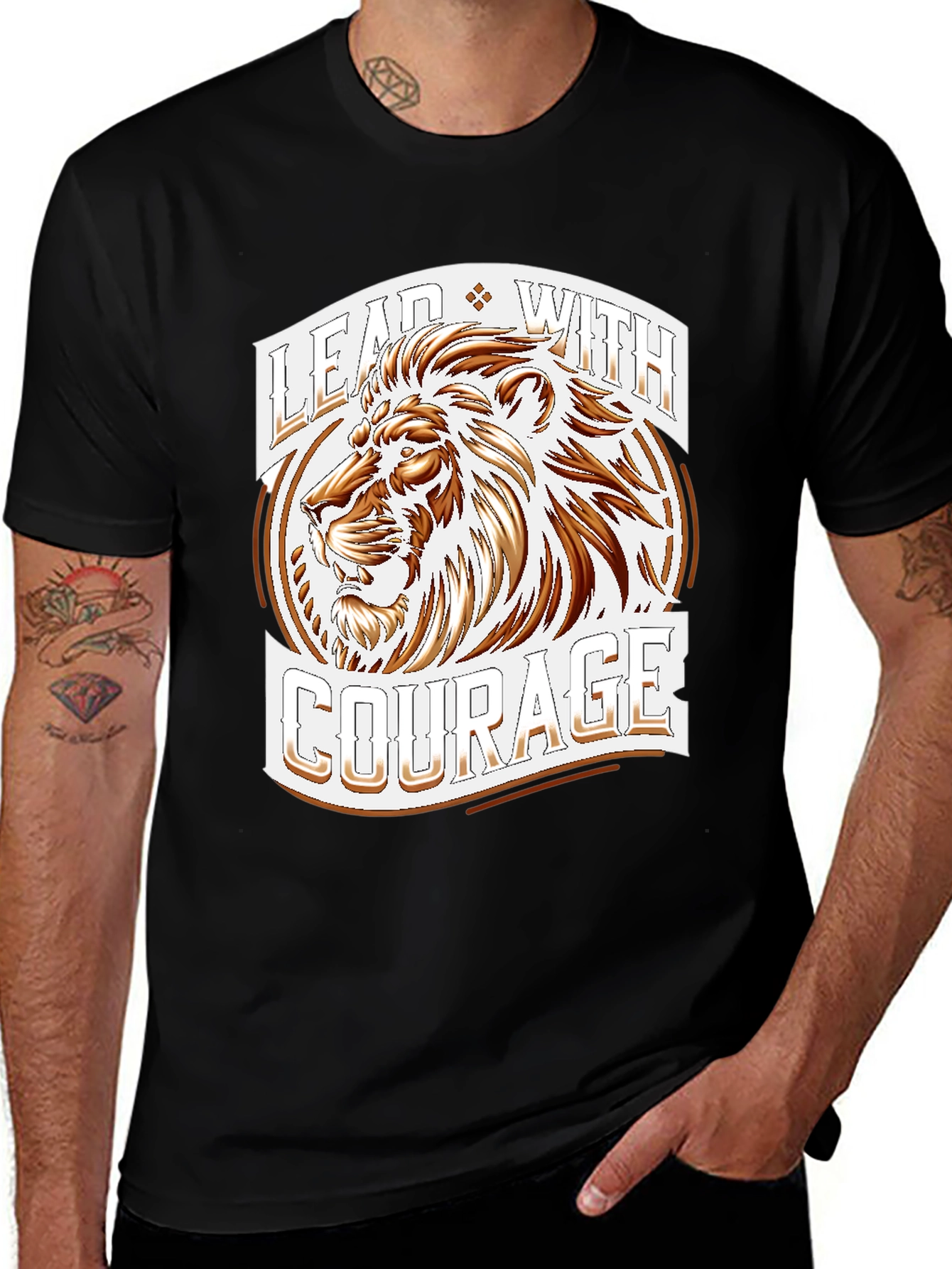 Variant 13 of Lion Courage Graphic T-Shirt - Menswear