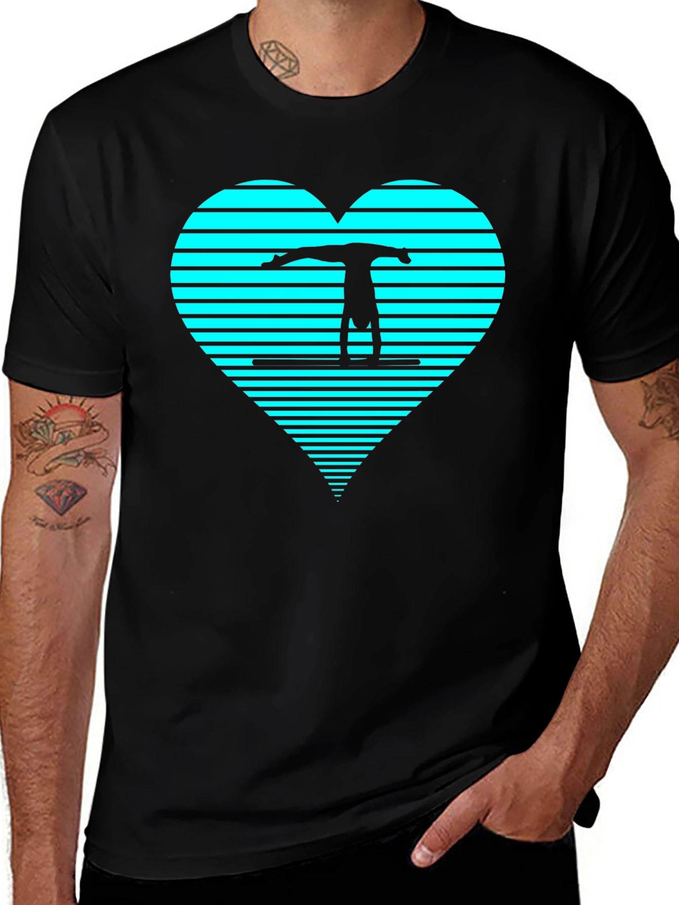 Variant 4 of Gymnastics Heart Graphic Tee - Black