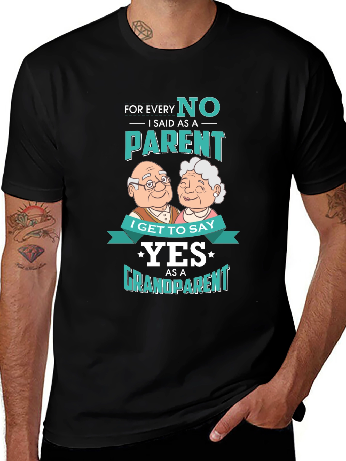 Variant 14 of Grandparent 'Yes' T-Shirt - Novelty Family Tee