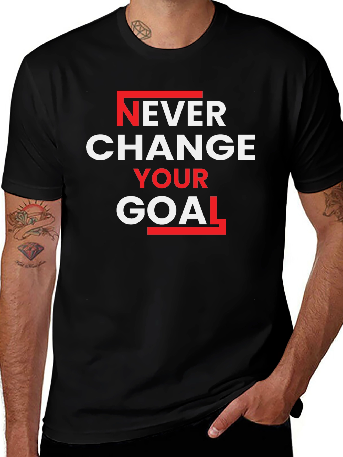 Never Change Your Goal Graphic Tee - Motivation Shirt