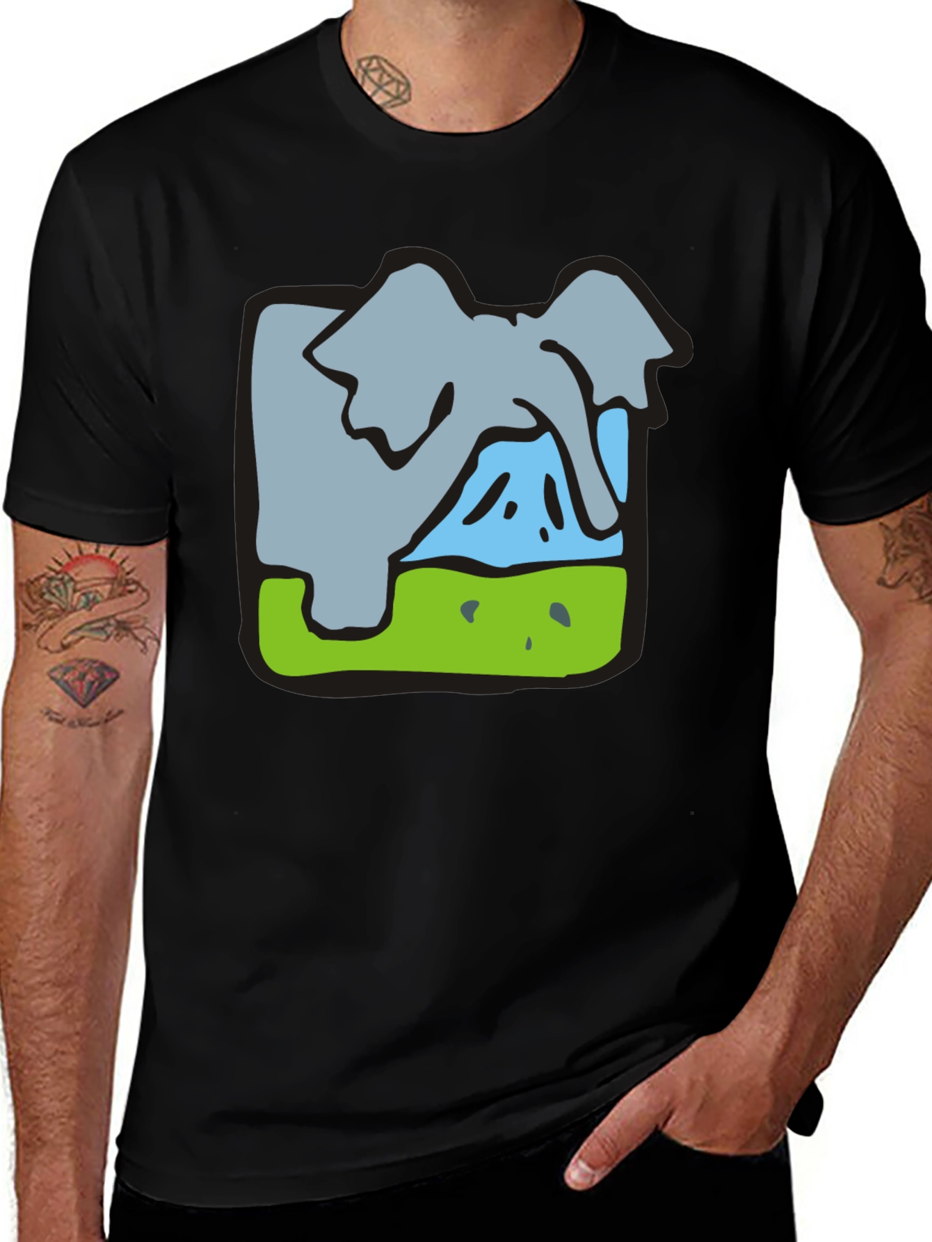 Variant 30 of Elephant Graphic Tee - Soft Cotton Blend