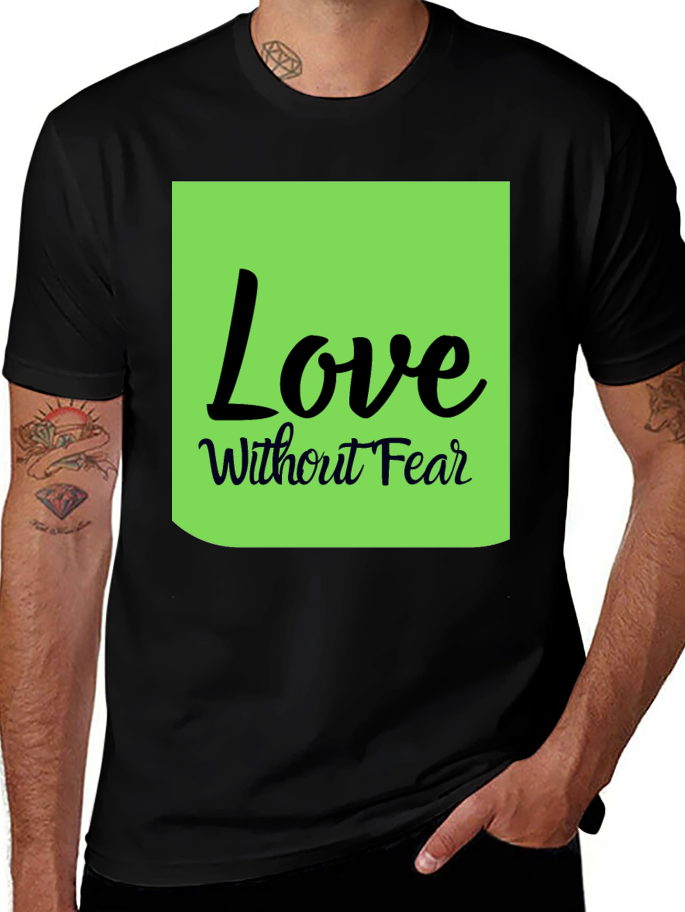 Variant 7 of Love Without Fear Black T-Shirt