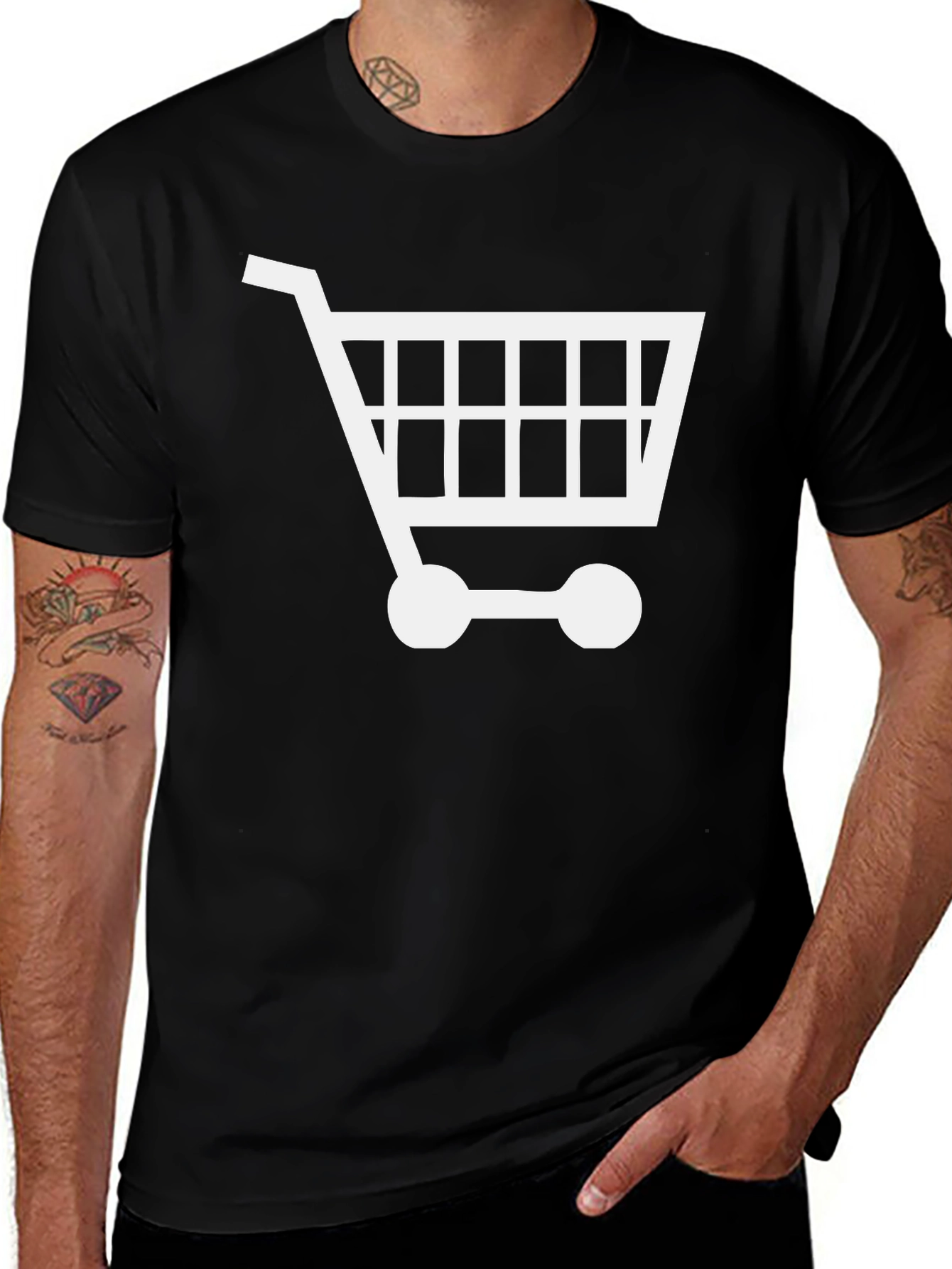 Variant 15 of Shopping Cart Graphic Tee - Black