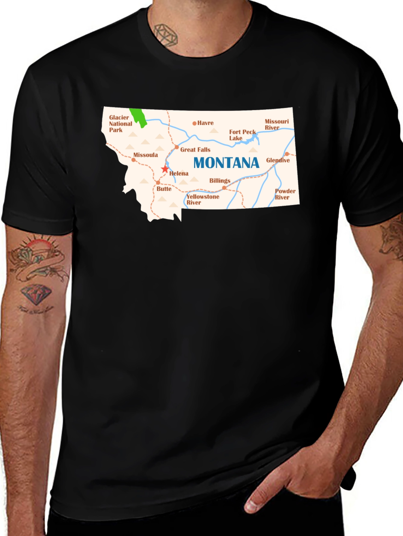 Montana Map Graphic T-Shirt - State Pride Tee