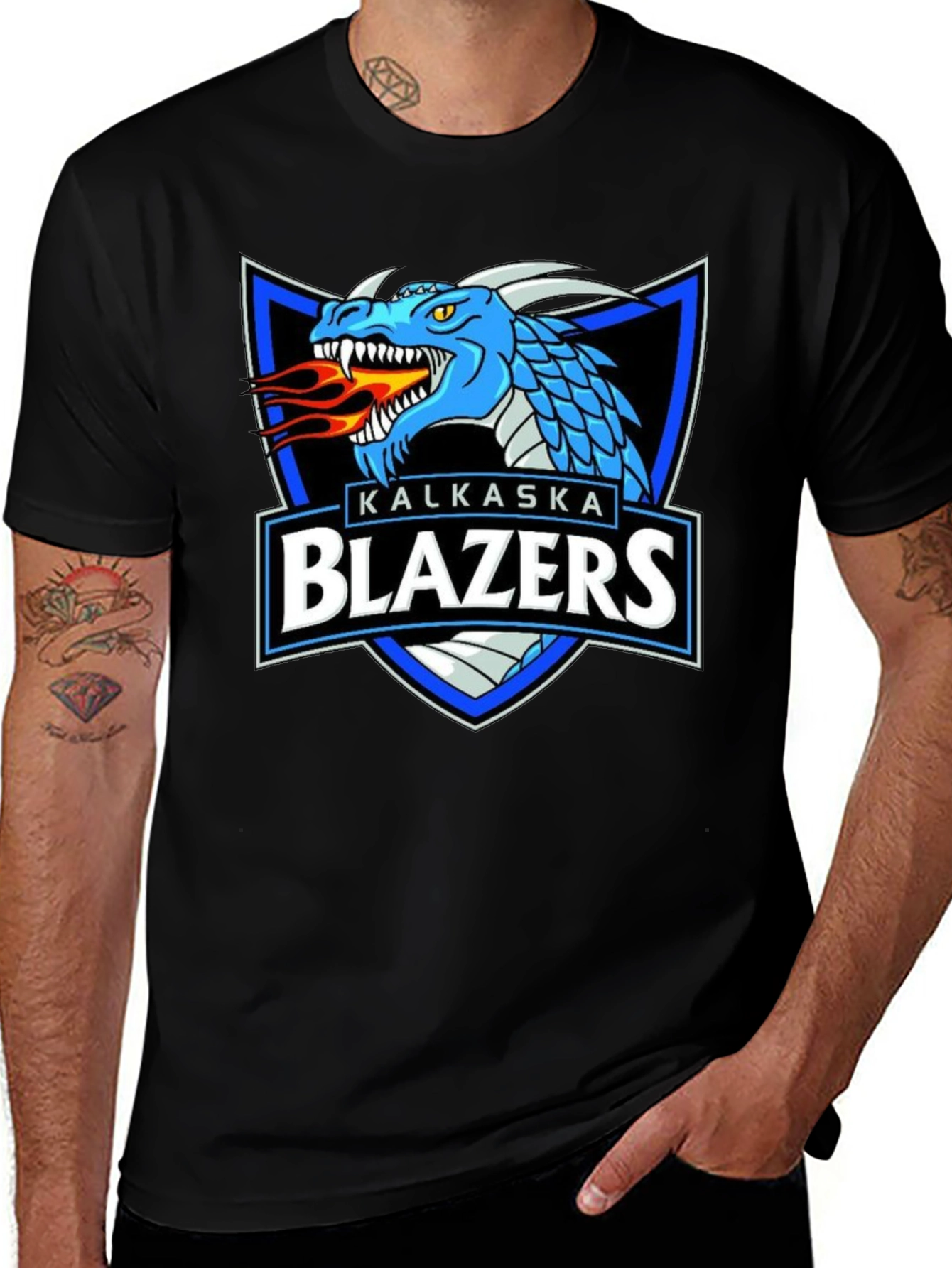 Variant 30 of Kalkaska Blazers Dragon Graphic T-Shirt