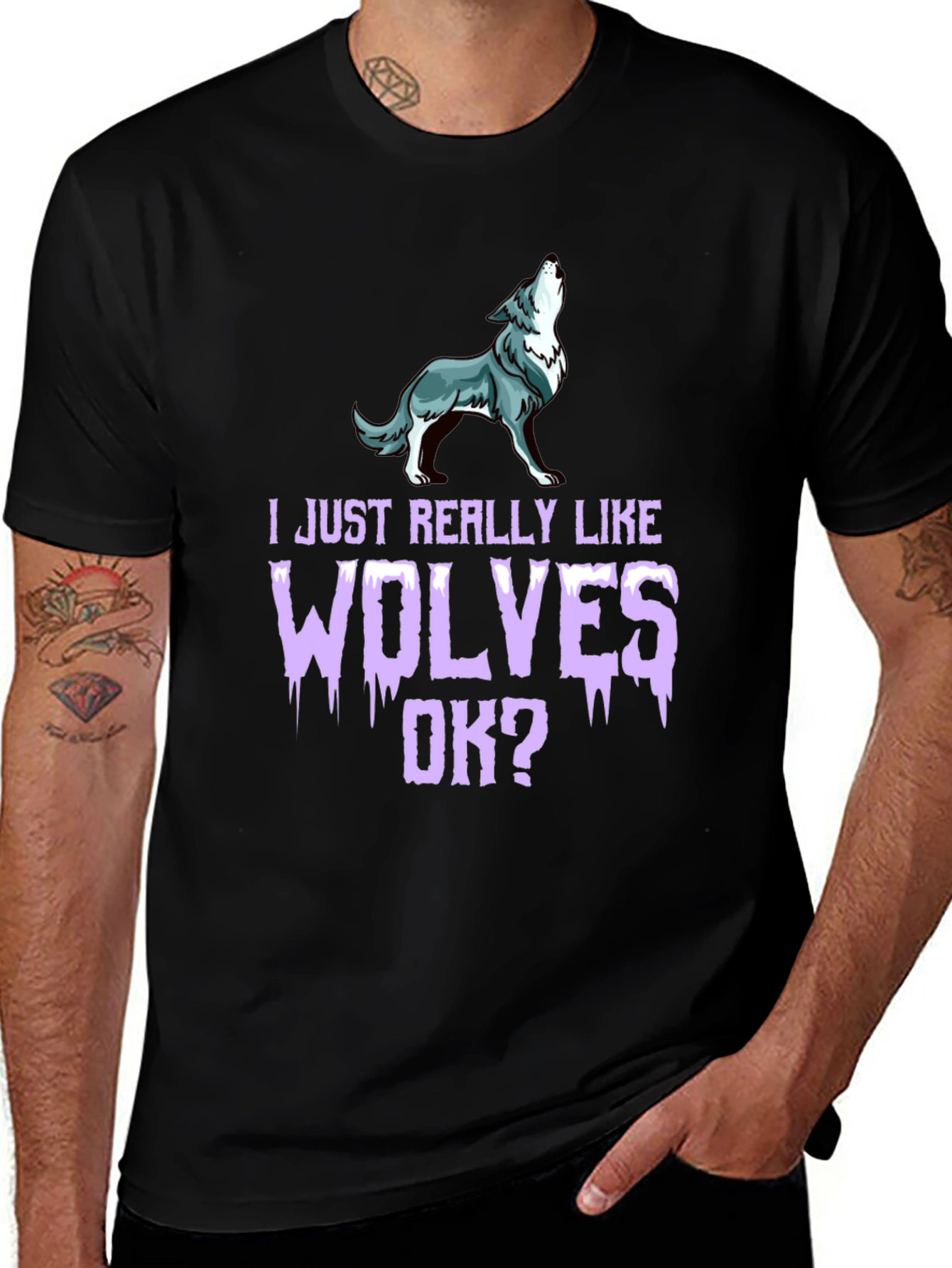 Variant 14 of I Just Really Like Wolves OK? Graphic Tee