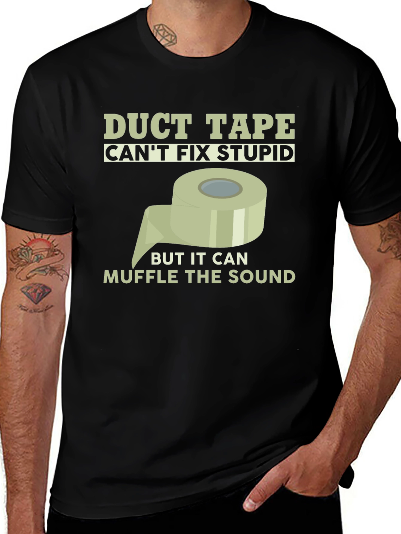 Funny Duct Tape Fixes Stupid T-Shirt
