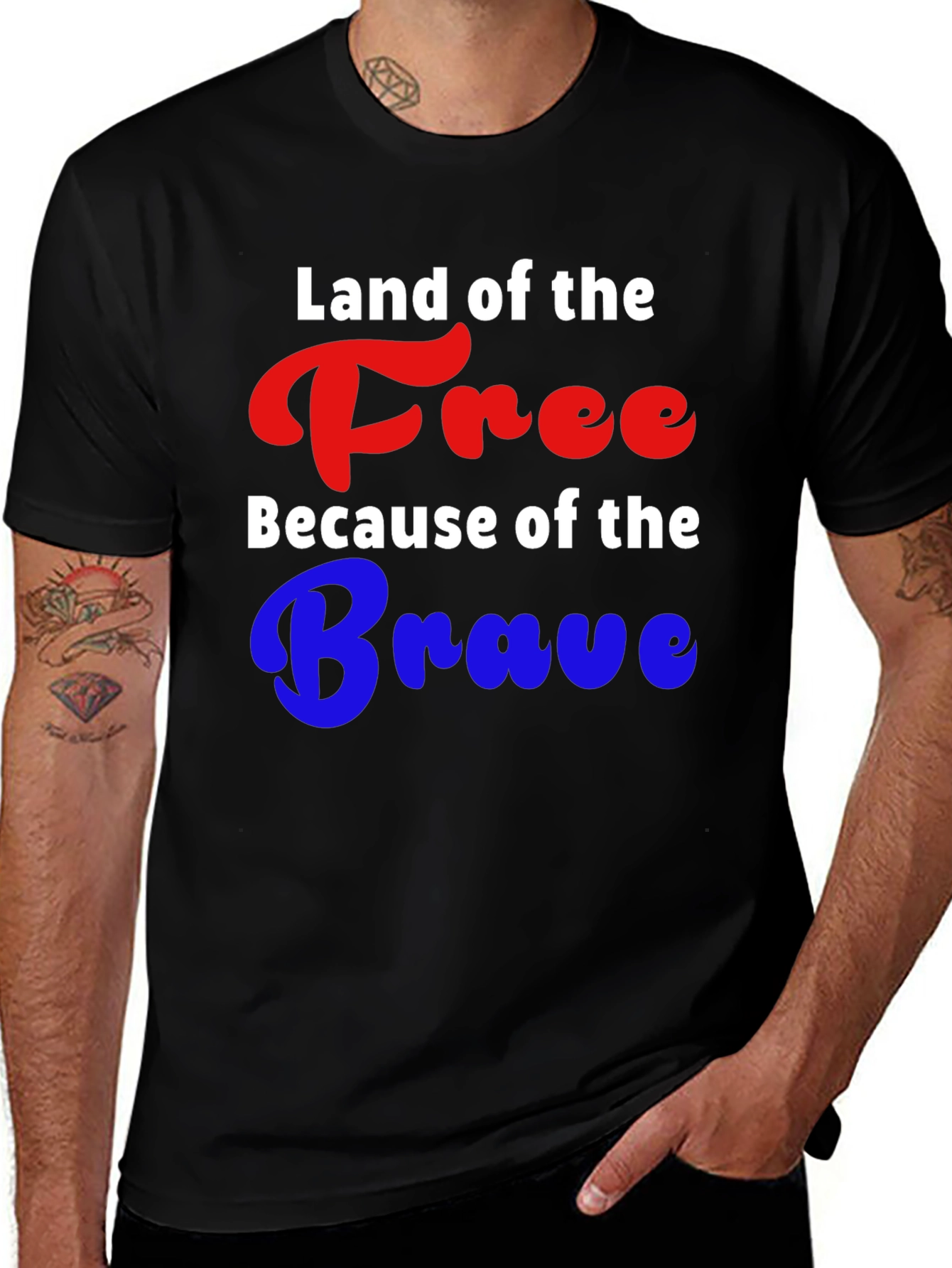 Variant 4 of Land of the Free Patriotic T-Shirt