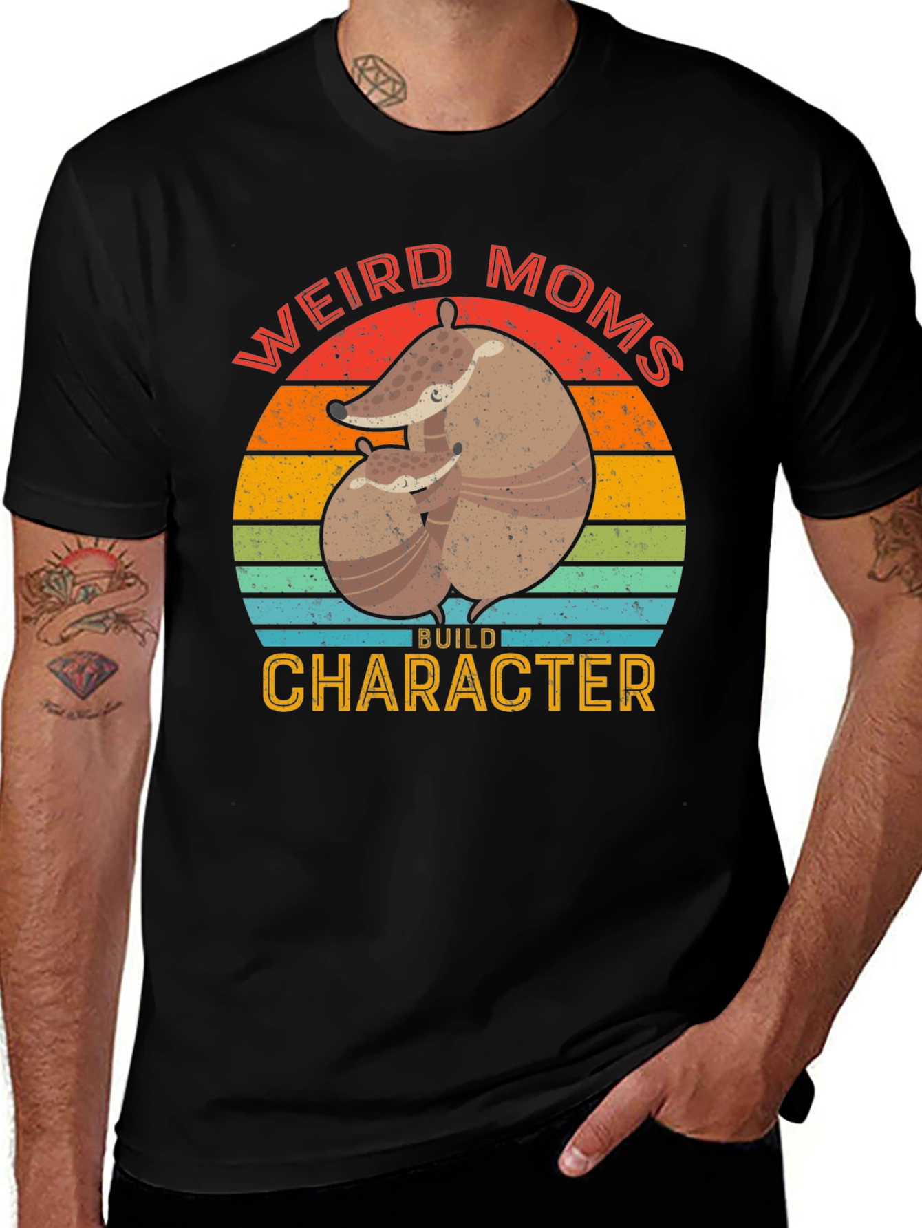 Variant 2 of Weird Moms Build Character Armadillo T-Shirt