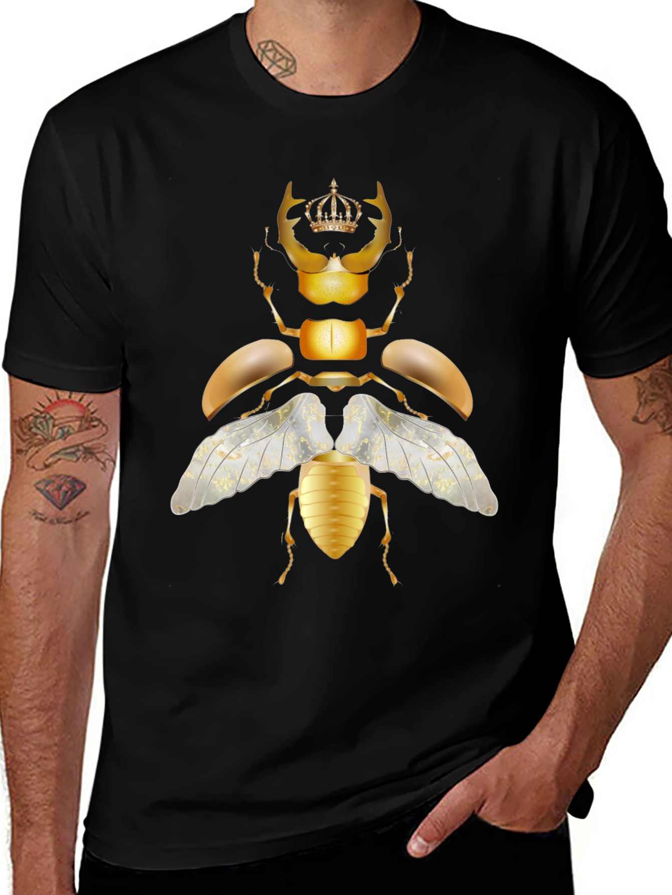 Variant 22 of Golden Beetle Crown Graphic Tee