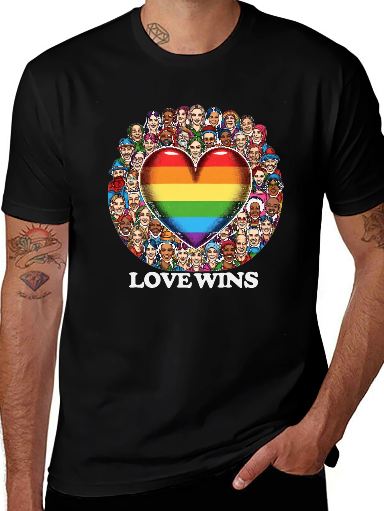 Love Wins Graphic Tee - Pride Heart Design