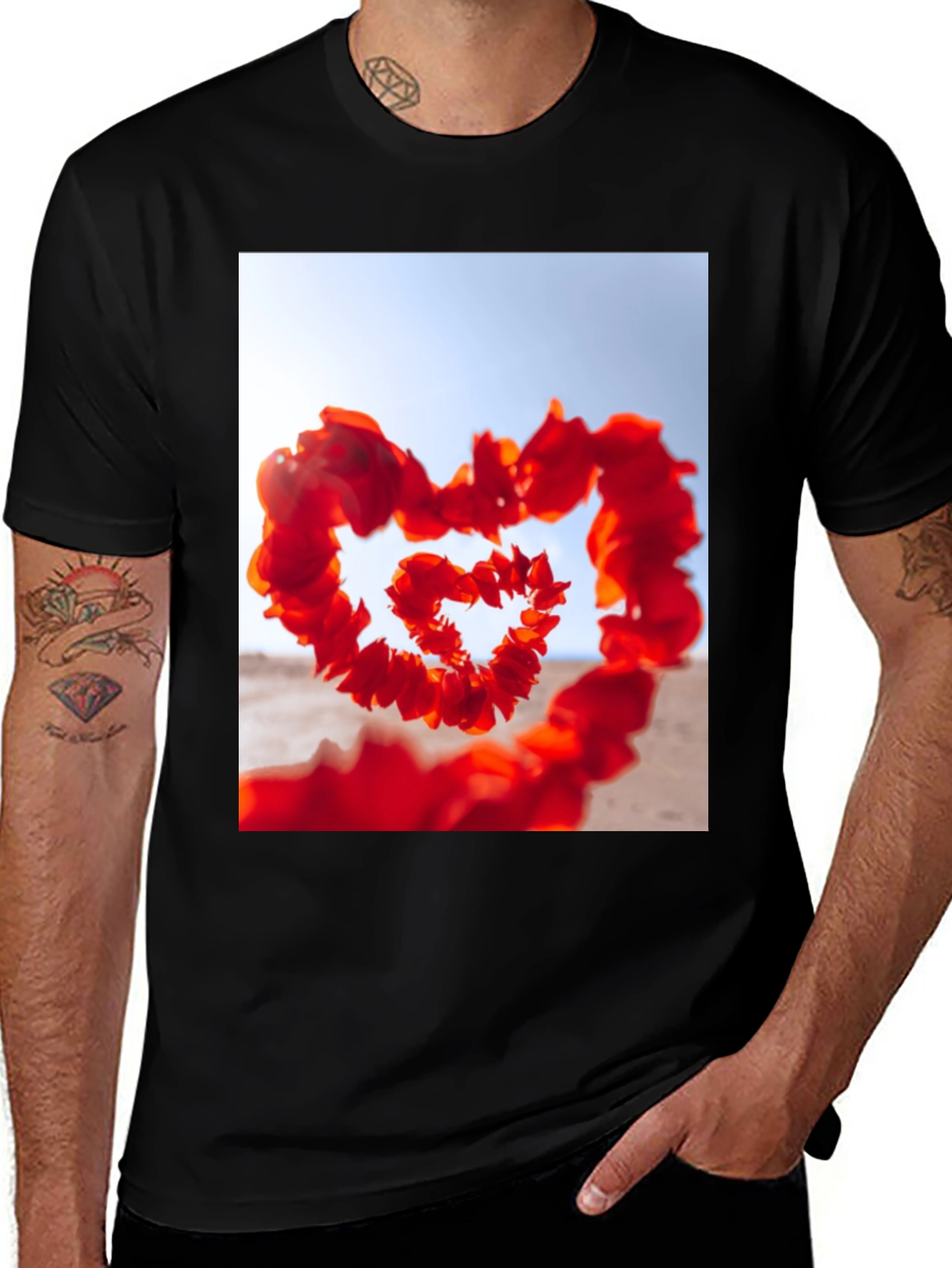 Variant 18 of Heart Petals T-Shirt - Romantic Style