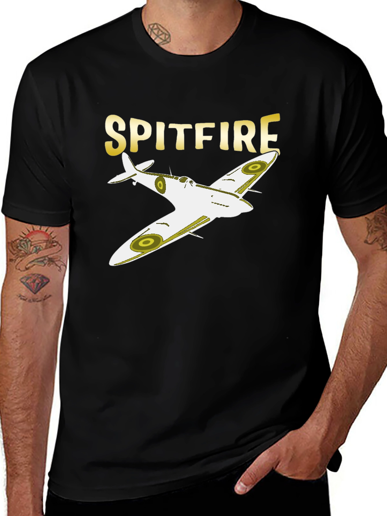 Spitfire Plane Graphic T-Shirt - Classic Aviation Tee