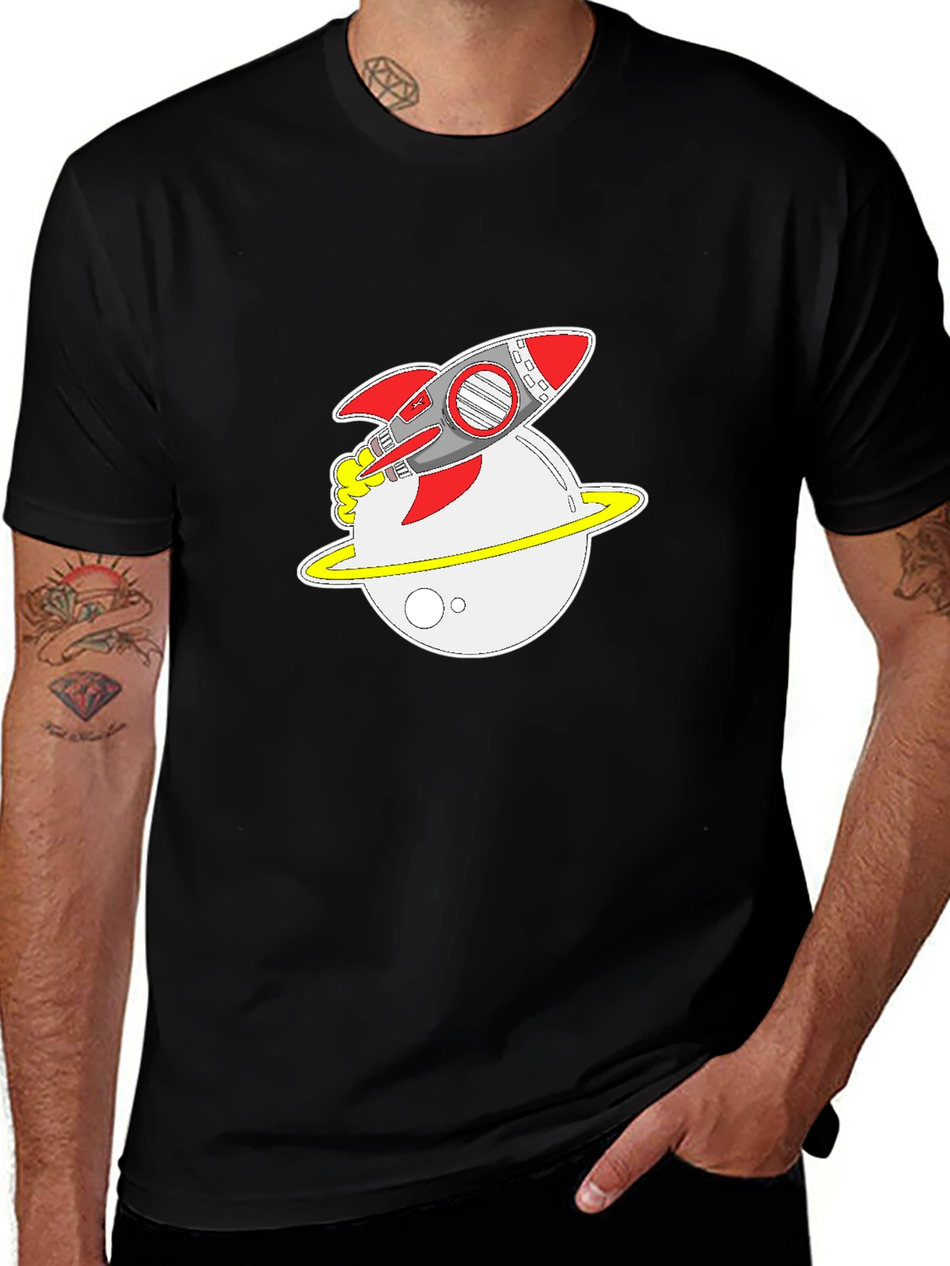 Variant 16 of Retro Rocket & Planet Graphic Tee