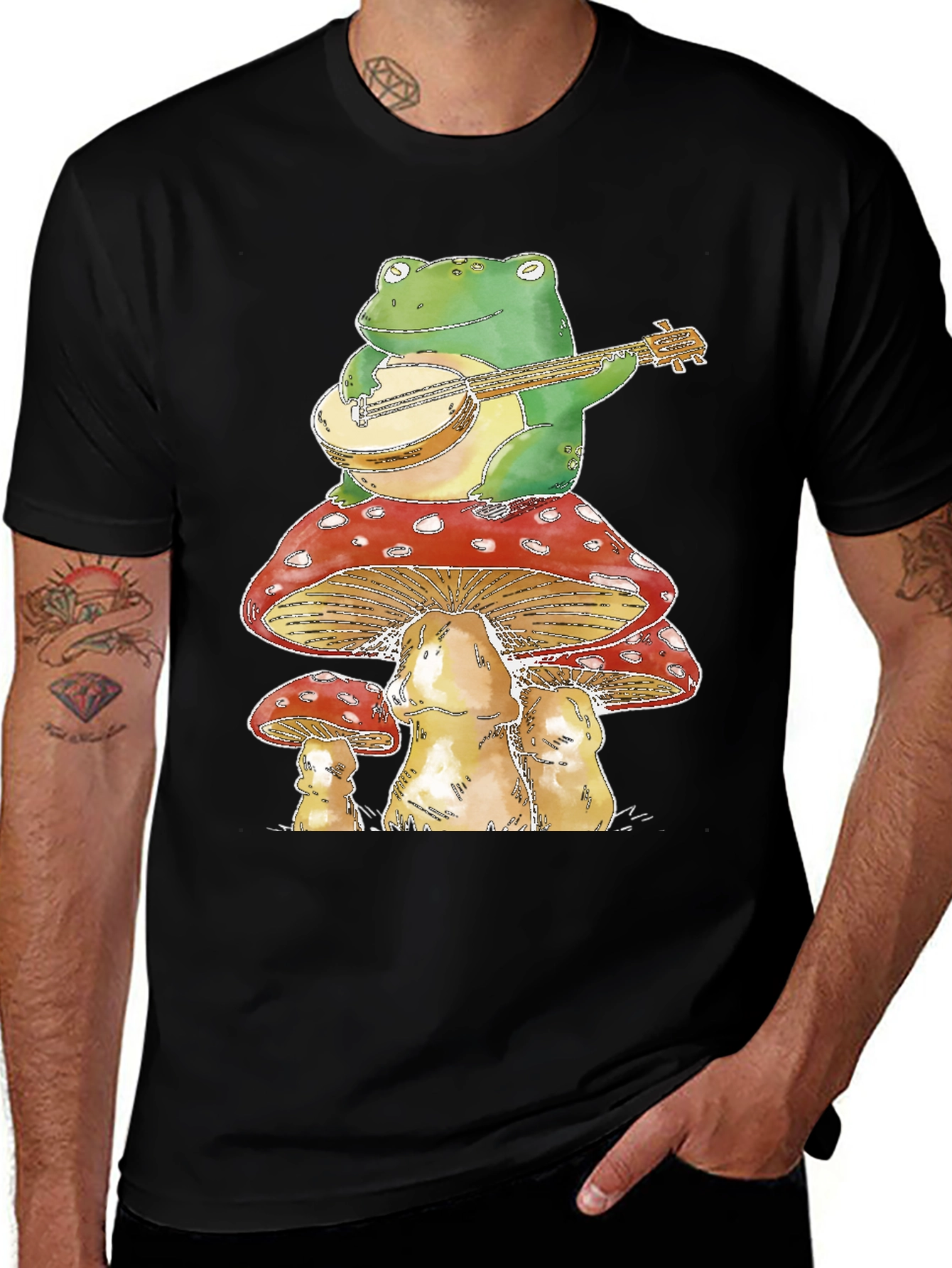 Variant 29 of Frog Banjo Mushroom T-Shirt