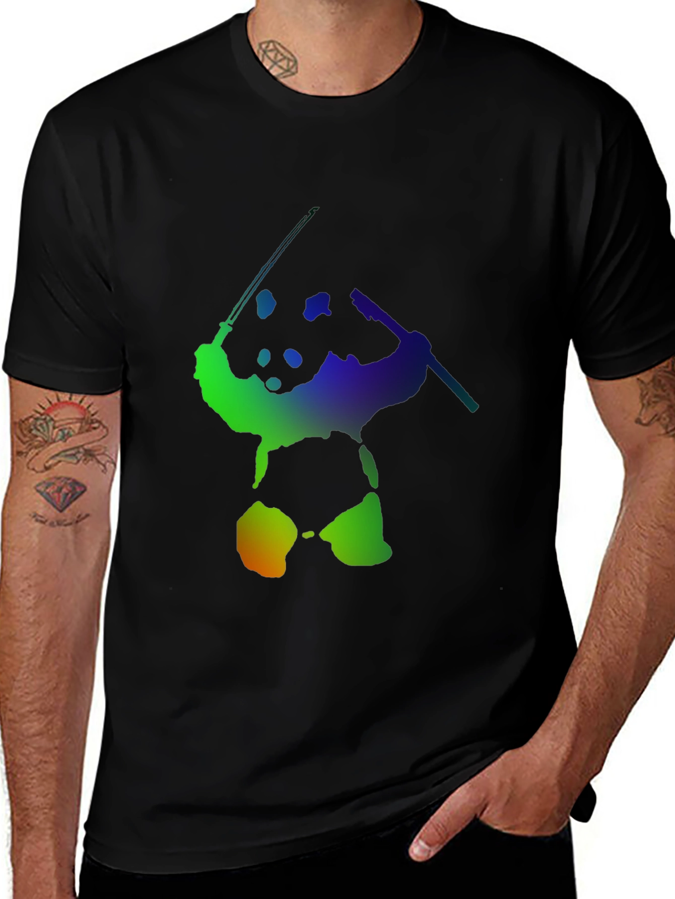 Rainbow Panda Warrior T-Shirt
