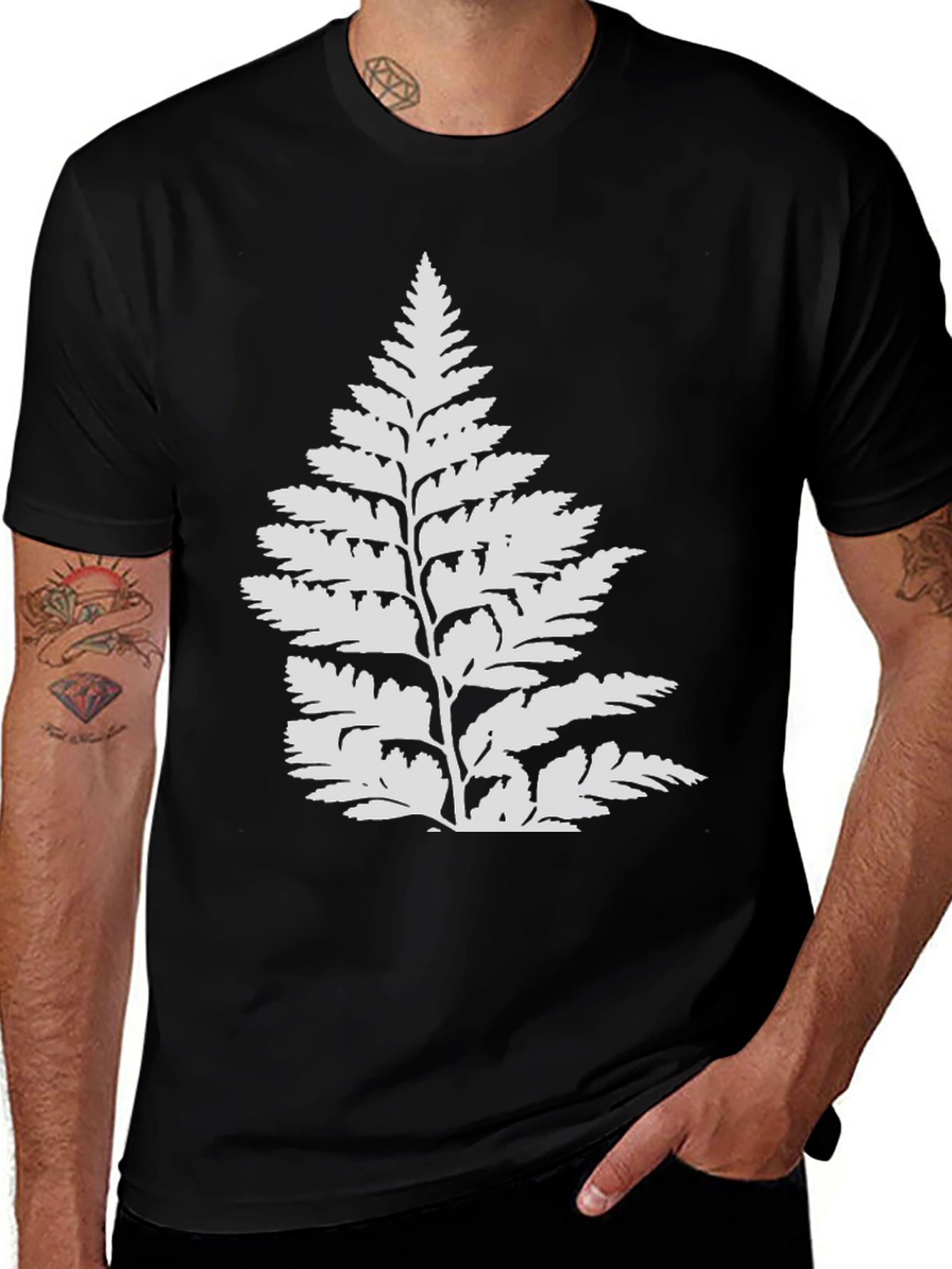 Fern Graphic Black T-Shirt | Nature Tee
