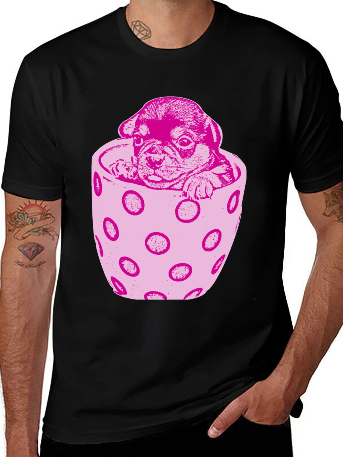 Variant 25 of Puppy in a Cup T-Shirt - Cute Dog Tee