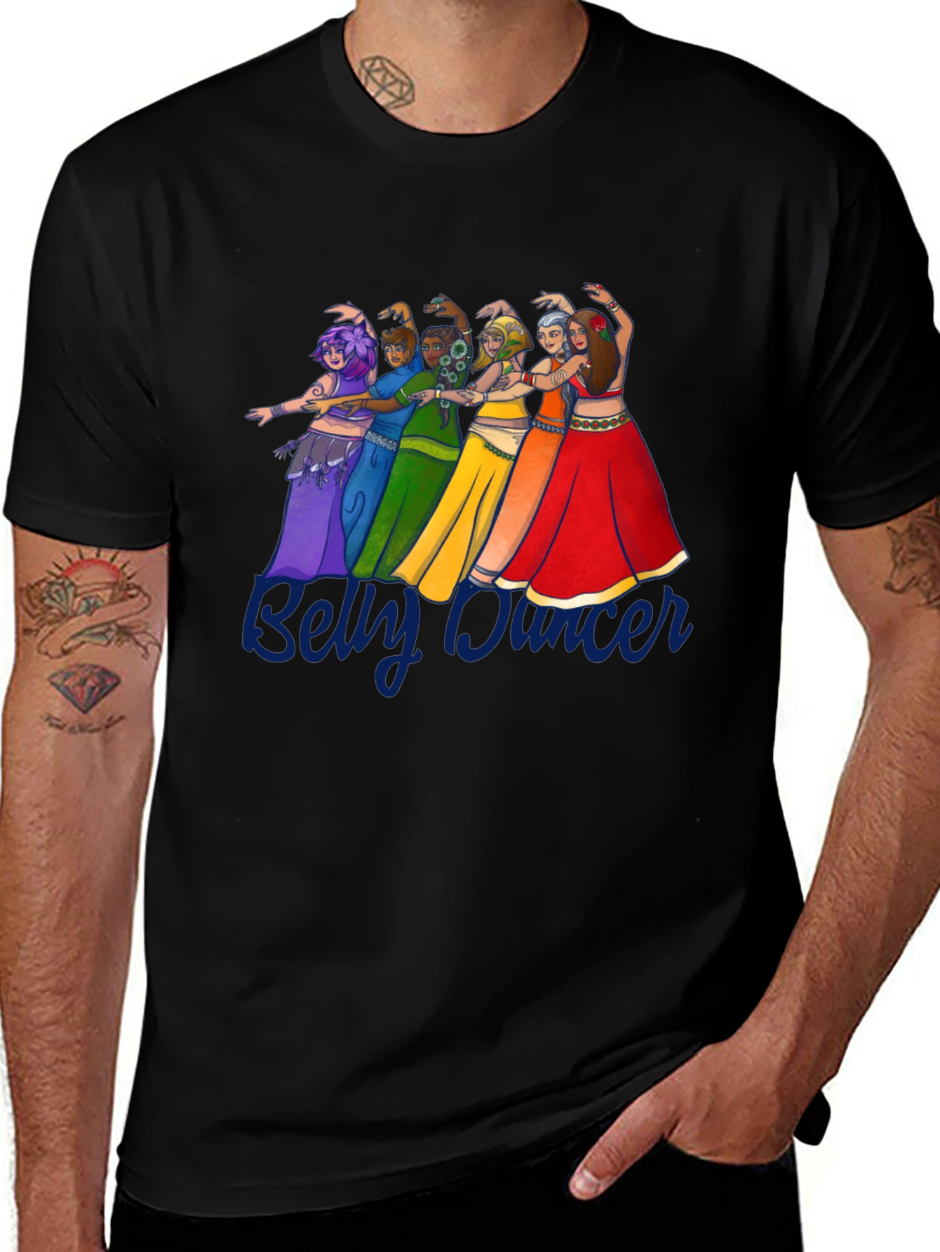 Variant 18 of Belly Dancer Graphic T-Shirt - Black
