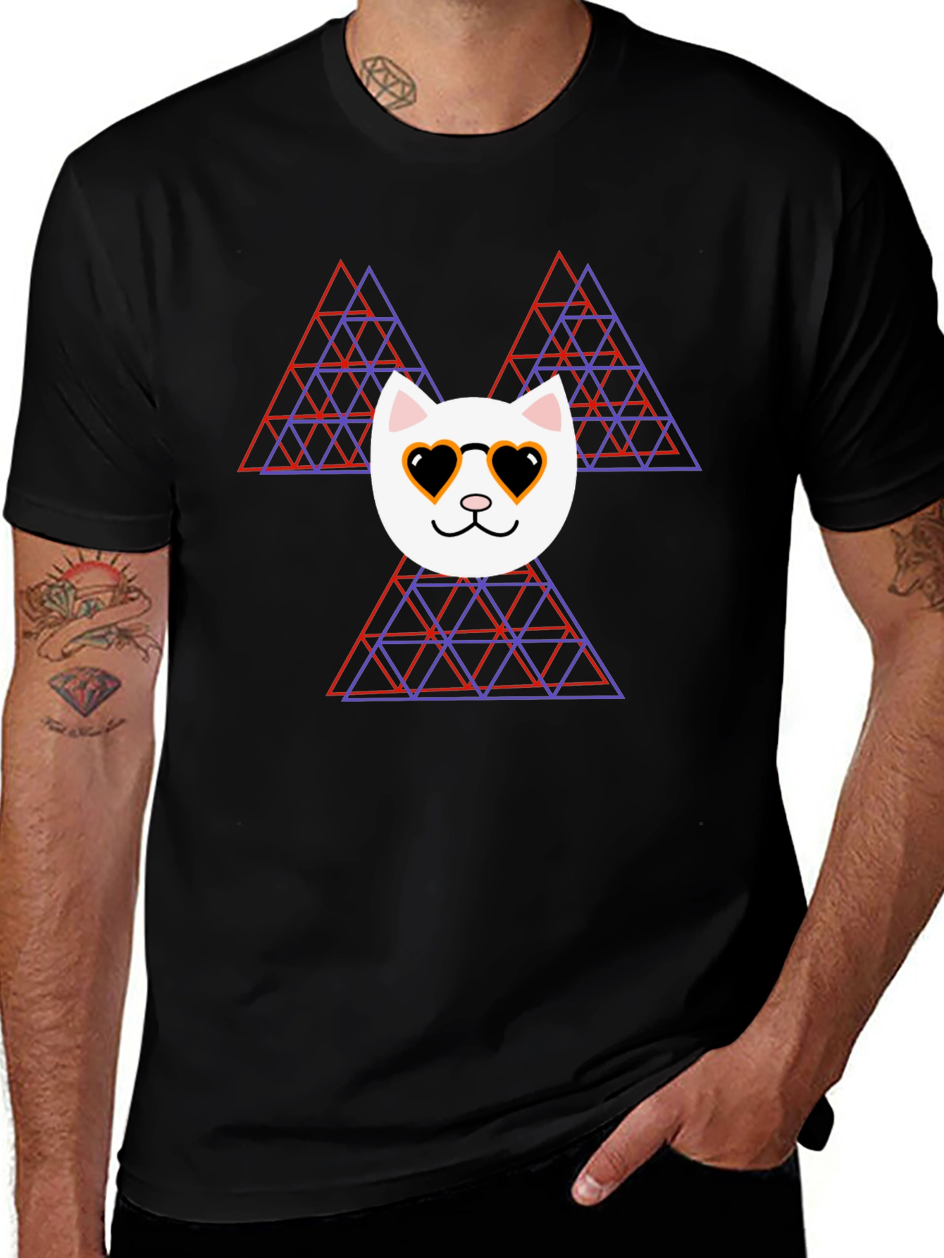 Variant 24 of Cool Cat Triangle T-Shirt
