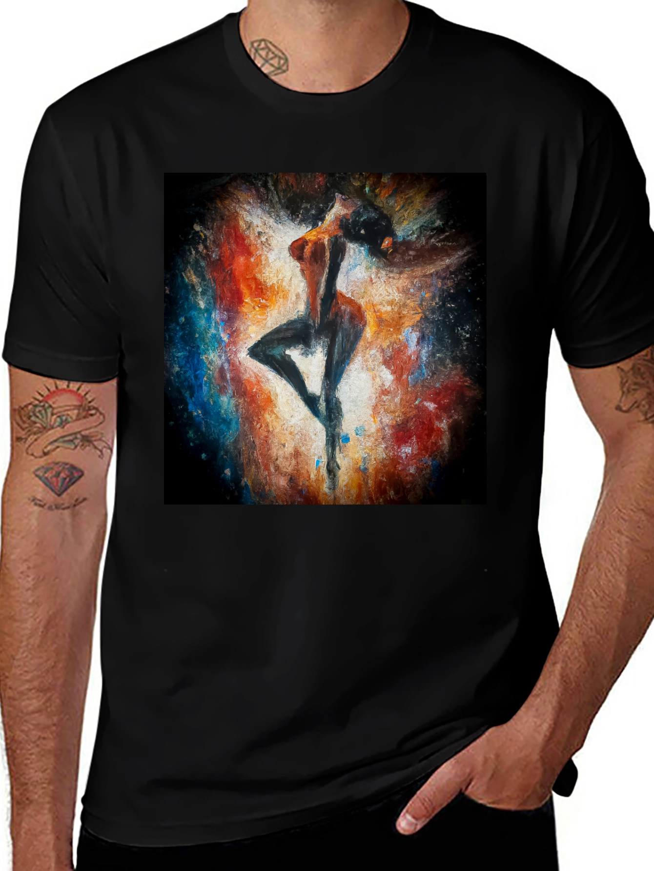 Variant 6 of Abstract Dancer Graphic Tee - Soft Black T-Shirt