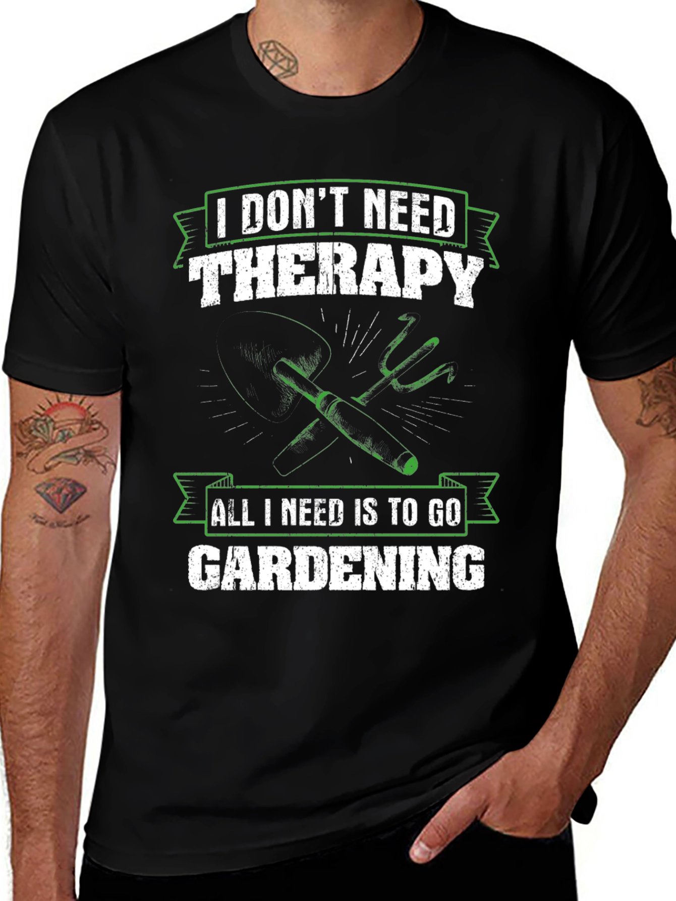 Gardening Therapy T-Shirt - Black