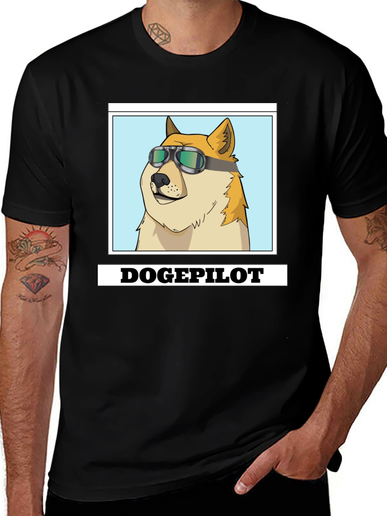 Variant 22 of DogePilot Black T-Shirt - Funny Doge Meme Tee