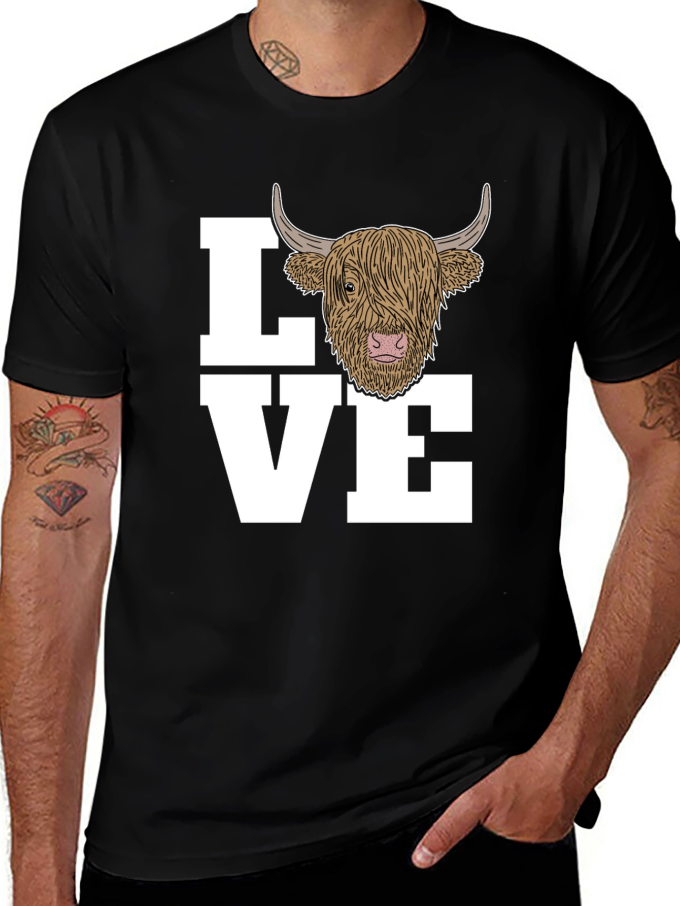 Variant 12 of Love Highland Cow Graphic Tee