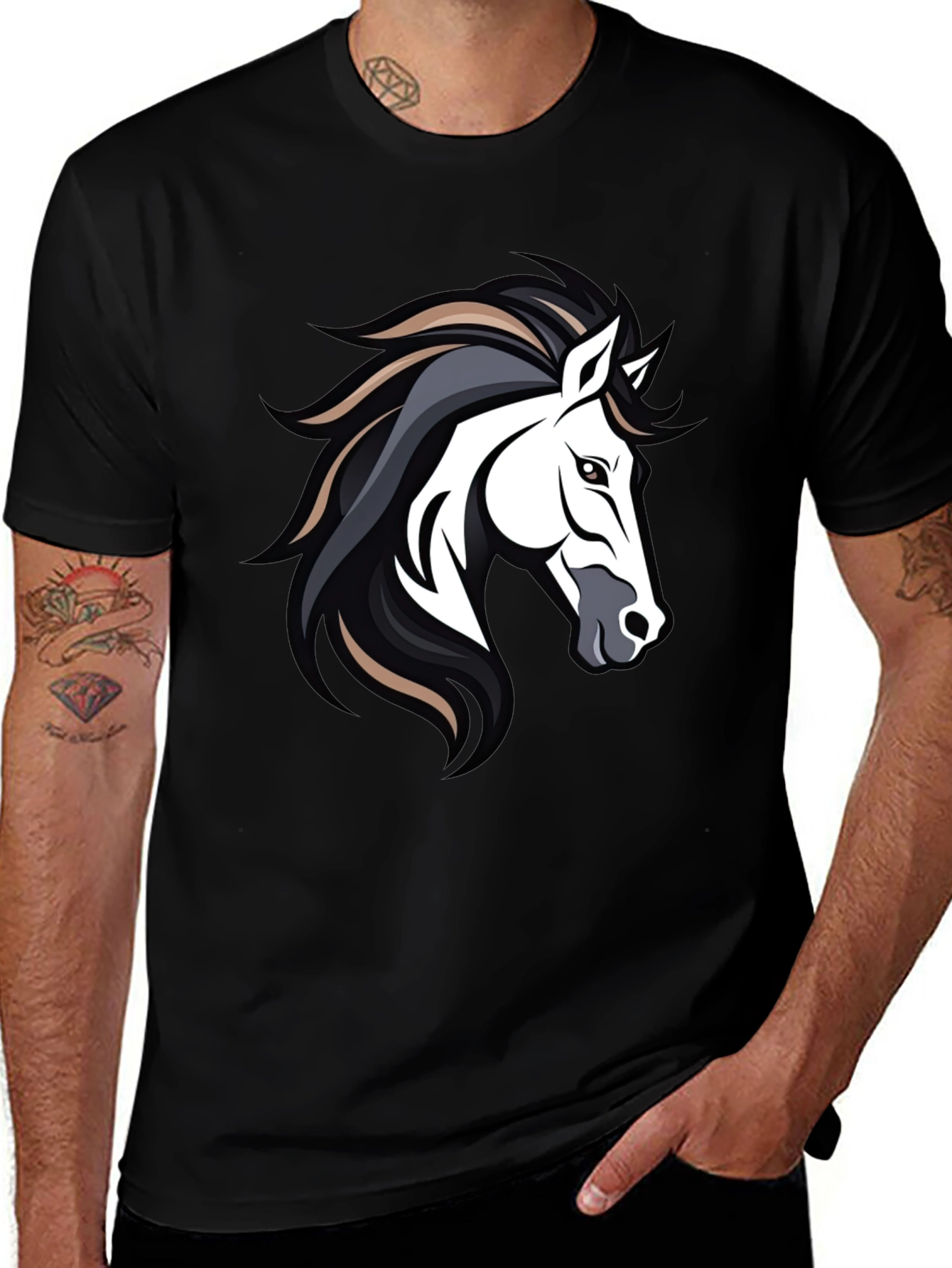 Variant 16 of Horse Graphic Tee - Cool Animal Design