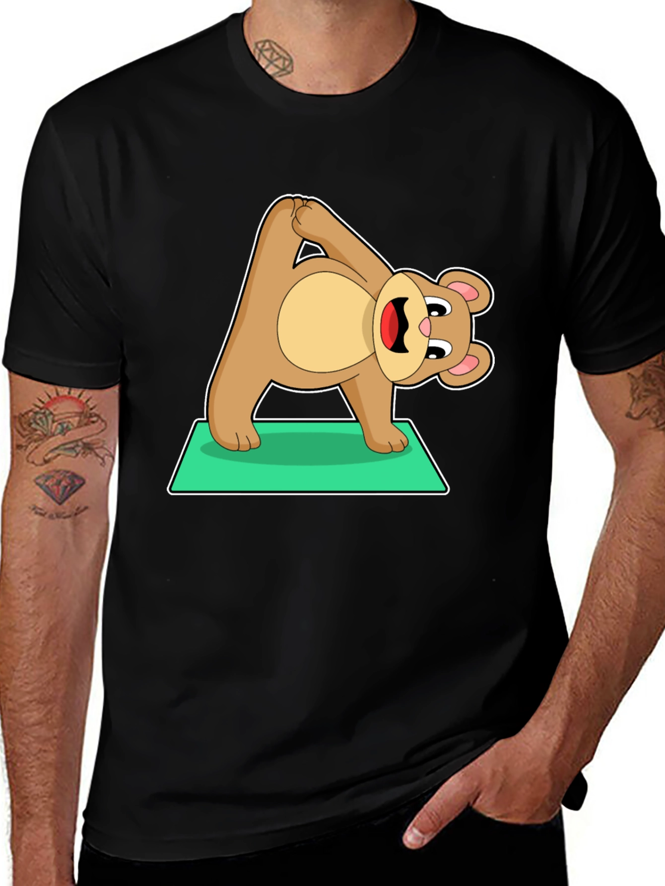 Variant 12 of Yoga Bear T-Shirt - Cute Cartoon Graphic Tee
