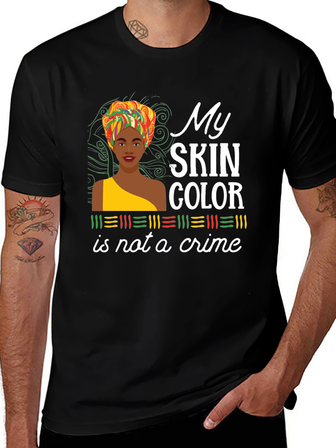 Variant 25 of My Skin Color Is Not A Crime Black T-Shirt