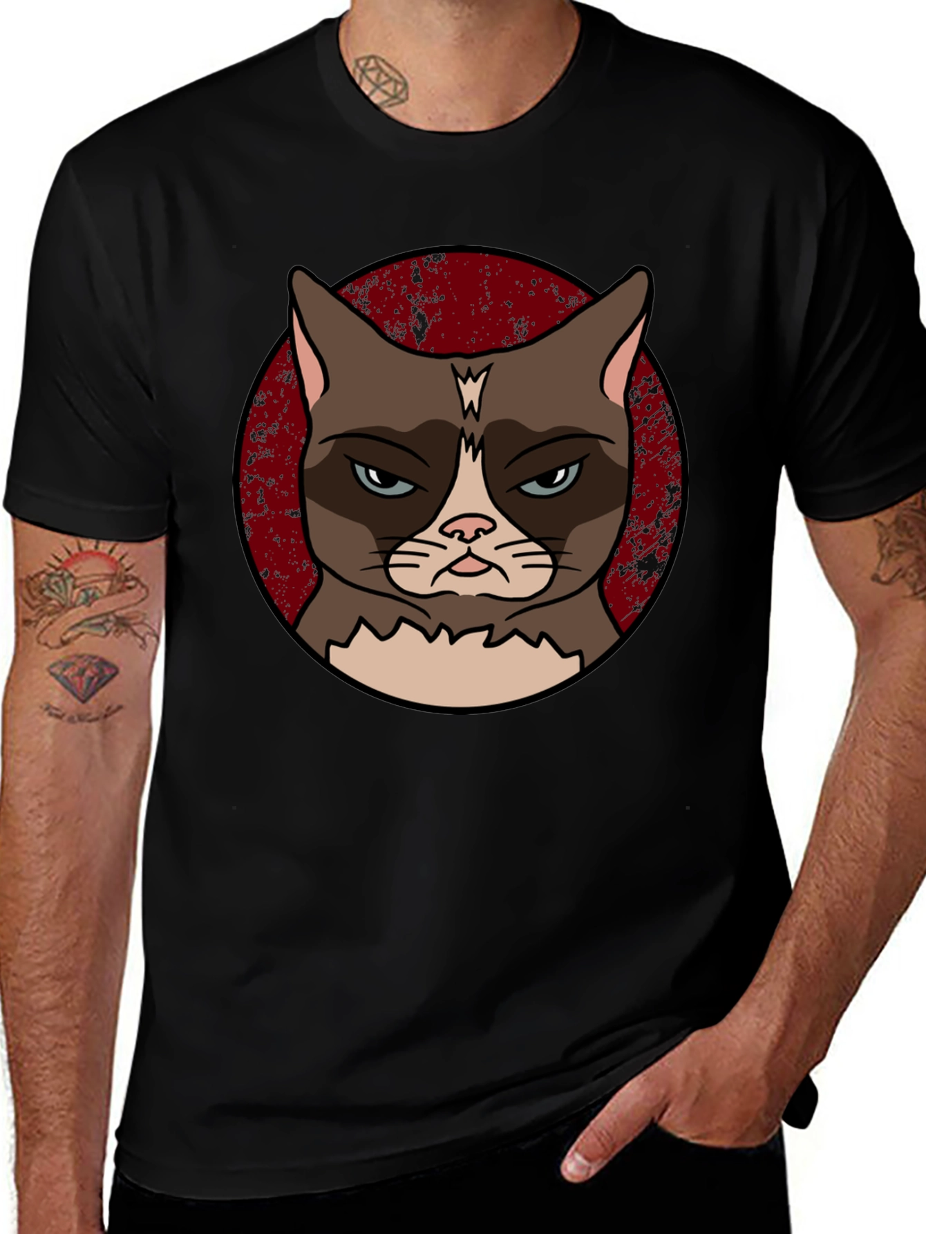 Grumpy Cat Graphic Tee - Black