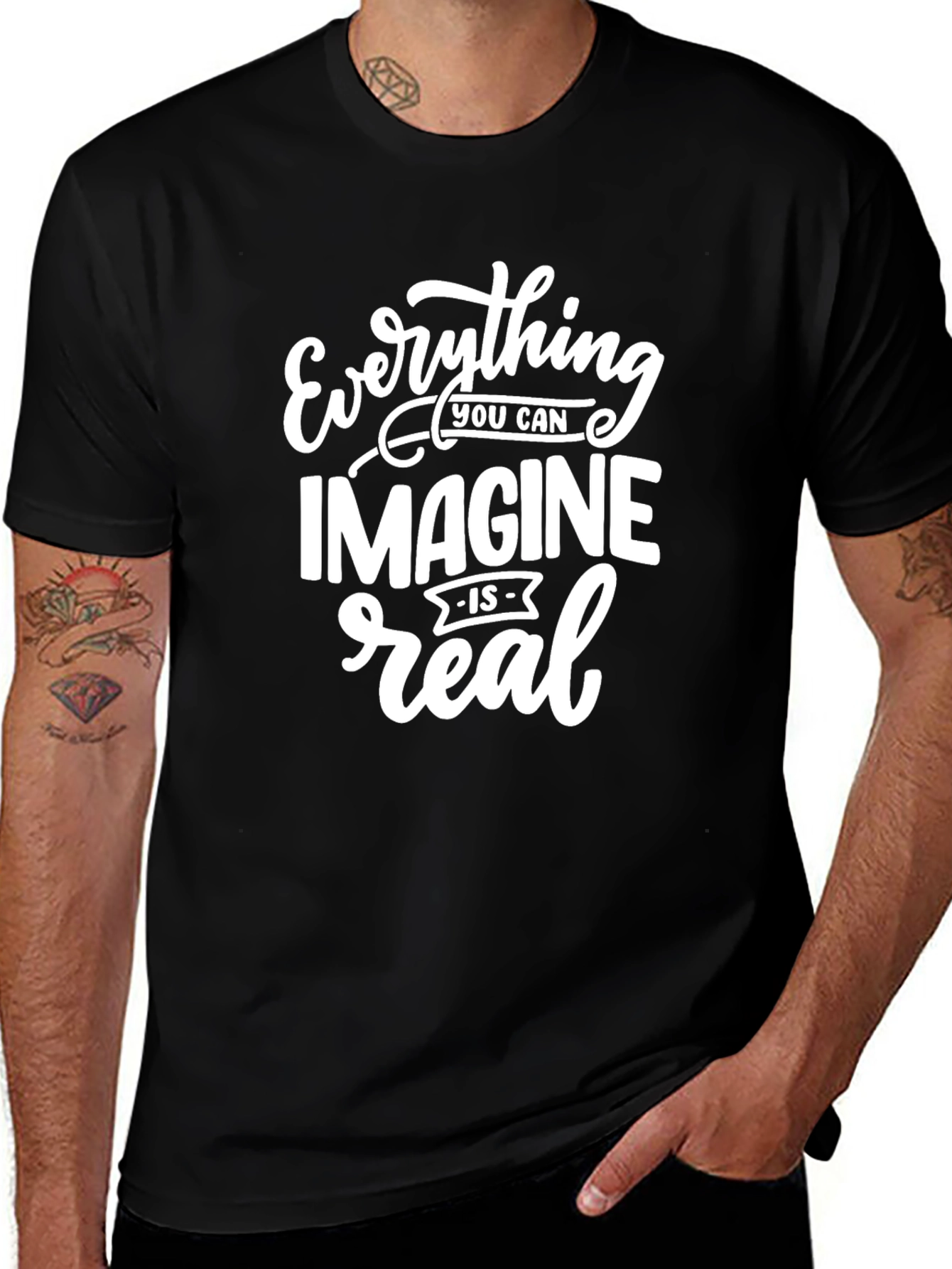 Variant 6 of Inspirational 'Imagine' Black T-Shirt