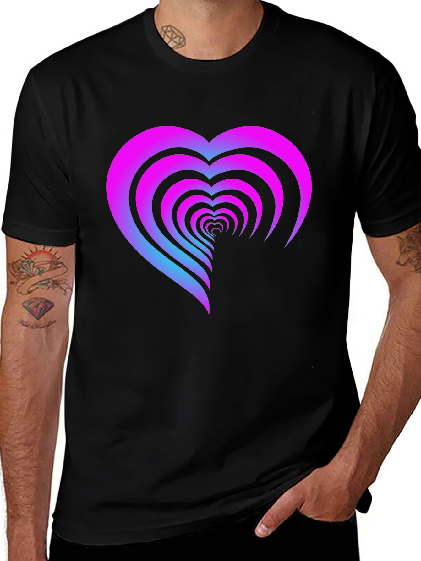 Heart Tunnel Graphic Tee - Soft Cotton Comfort