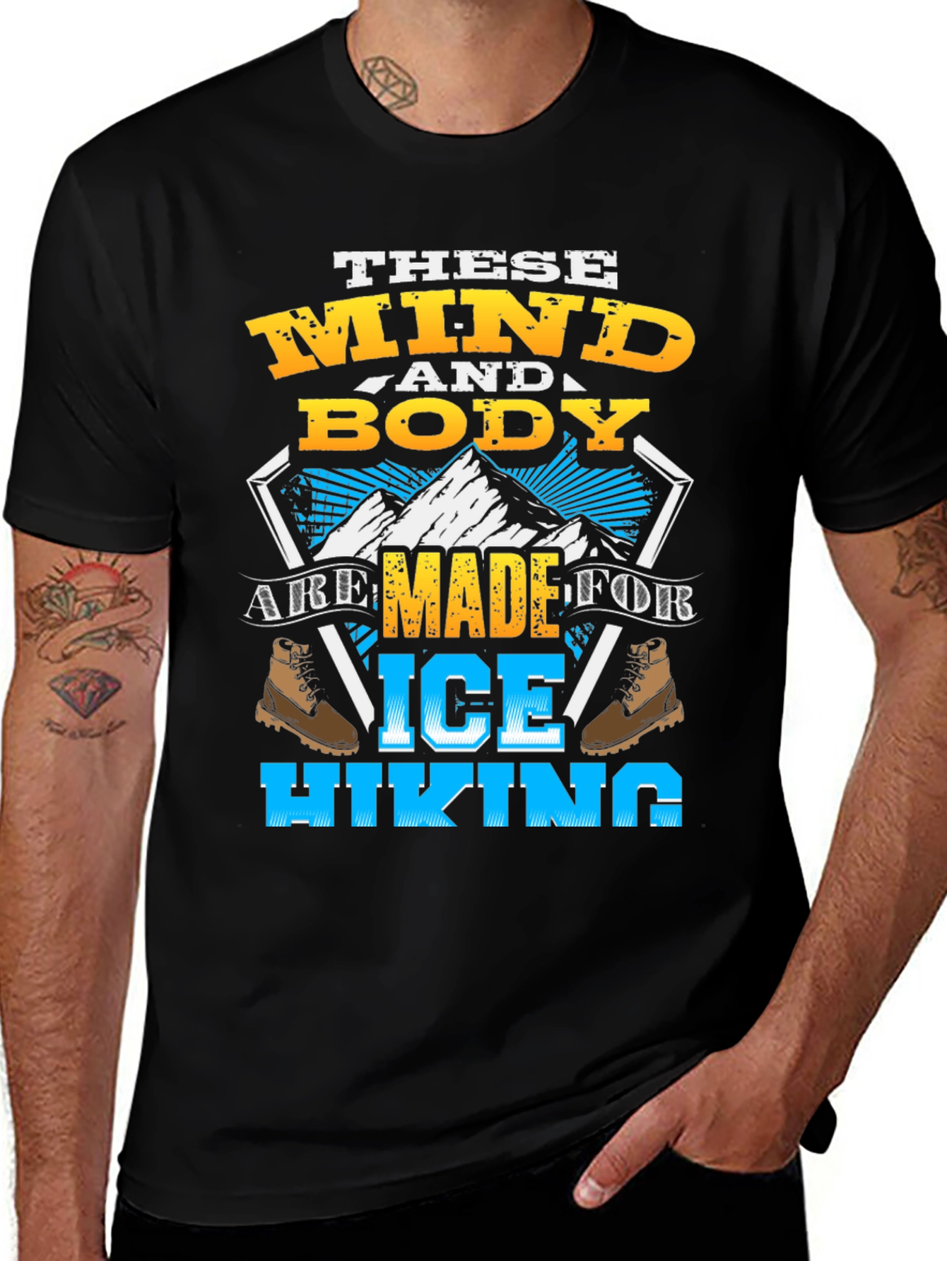 Variant 22 of Ice Hiking Graphic Tee - Mind and Body