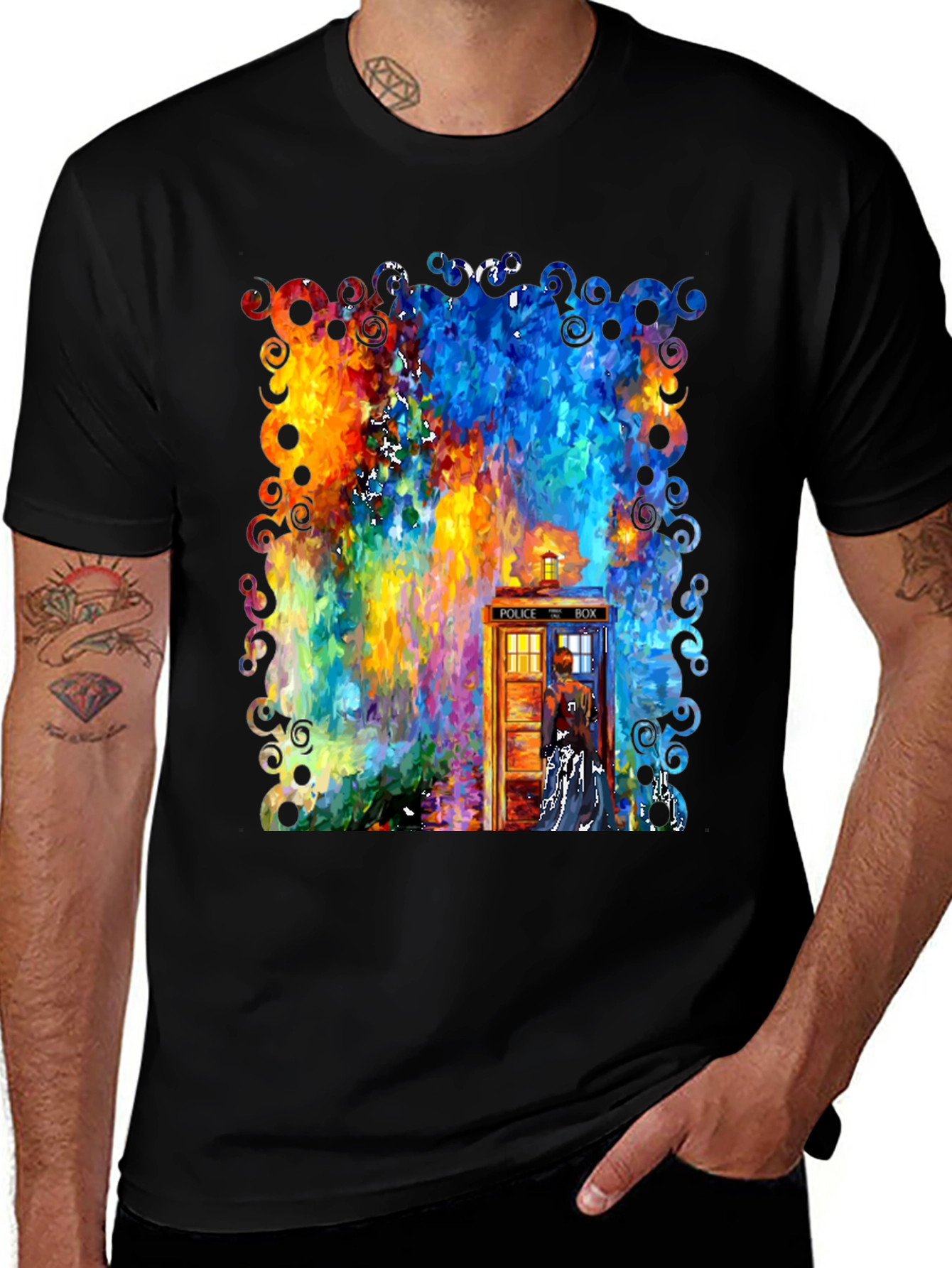 Colorful TARDIS Men's Graphic Tee