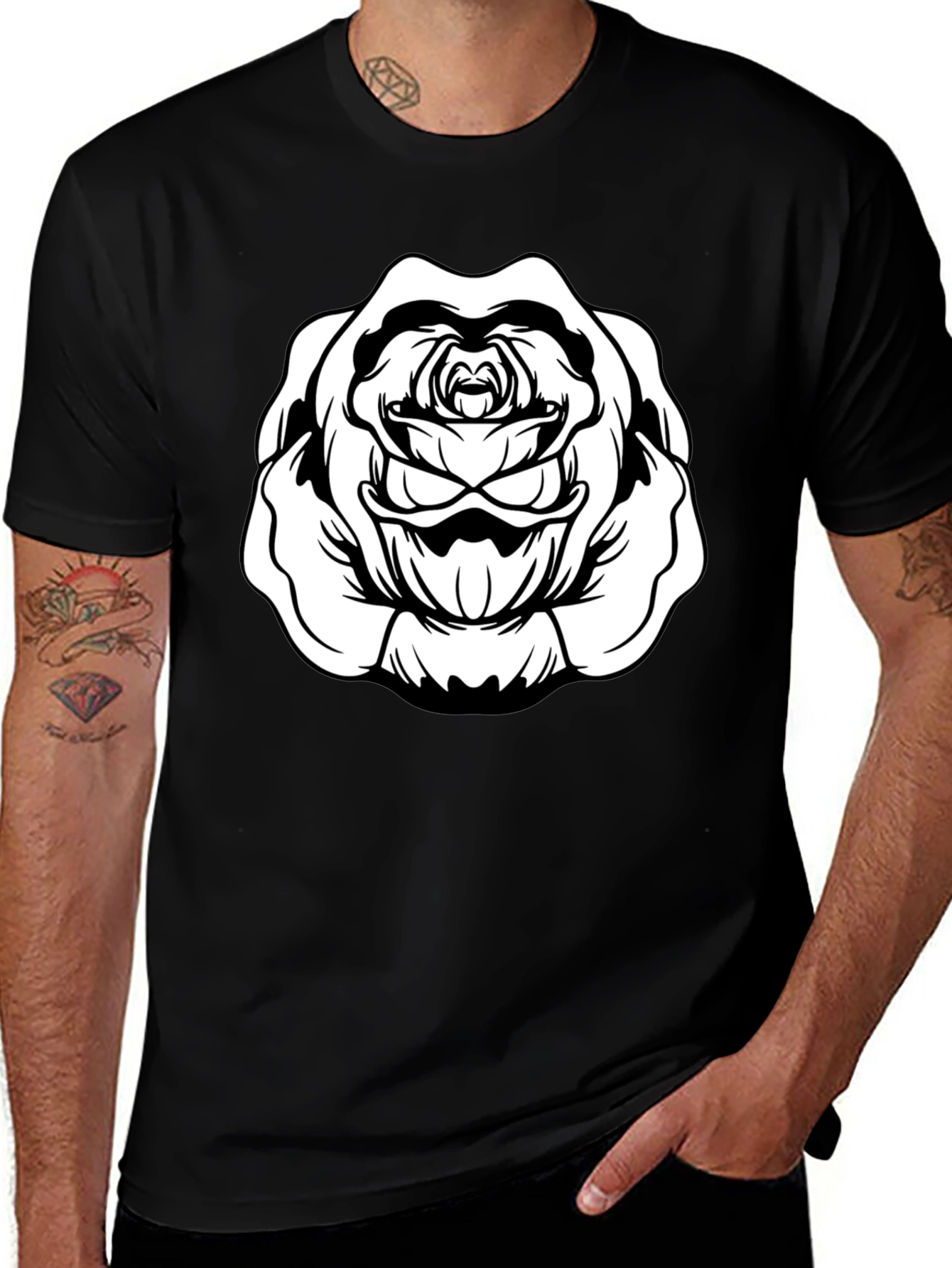 Variant 28 of Black Rose Graphic Tee - Men's Casual T-Shirt