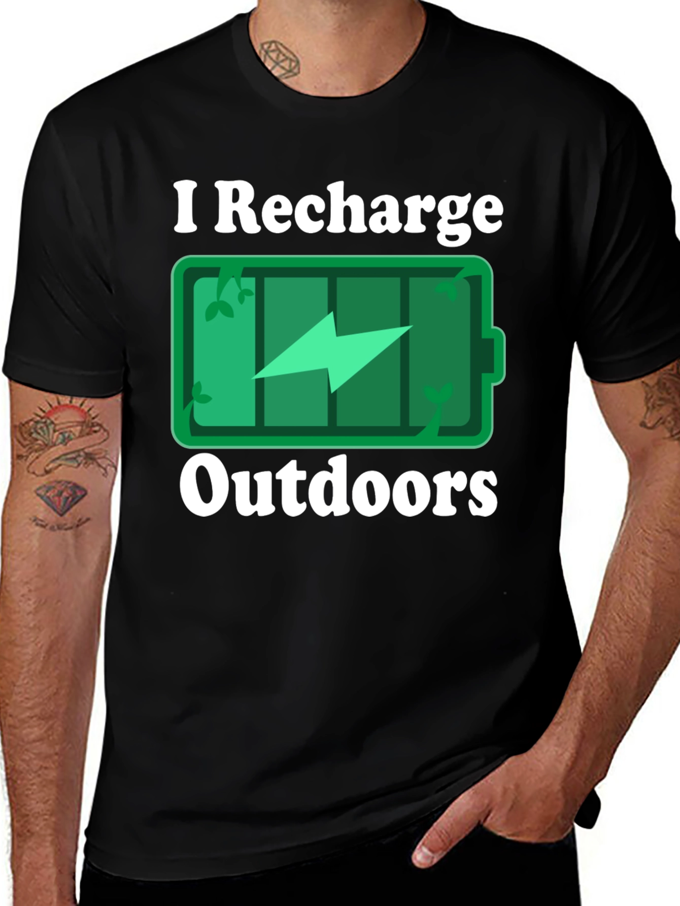 Variant 9 of I Recharge Outdoors Graphic T-Shirt
