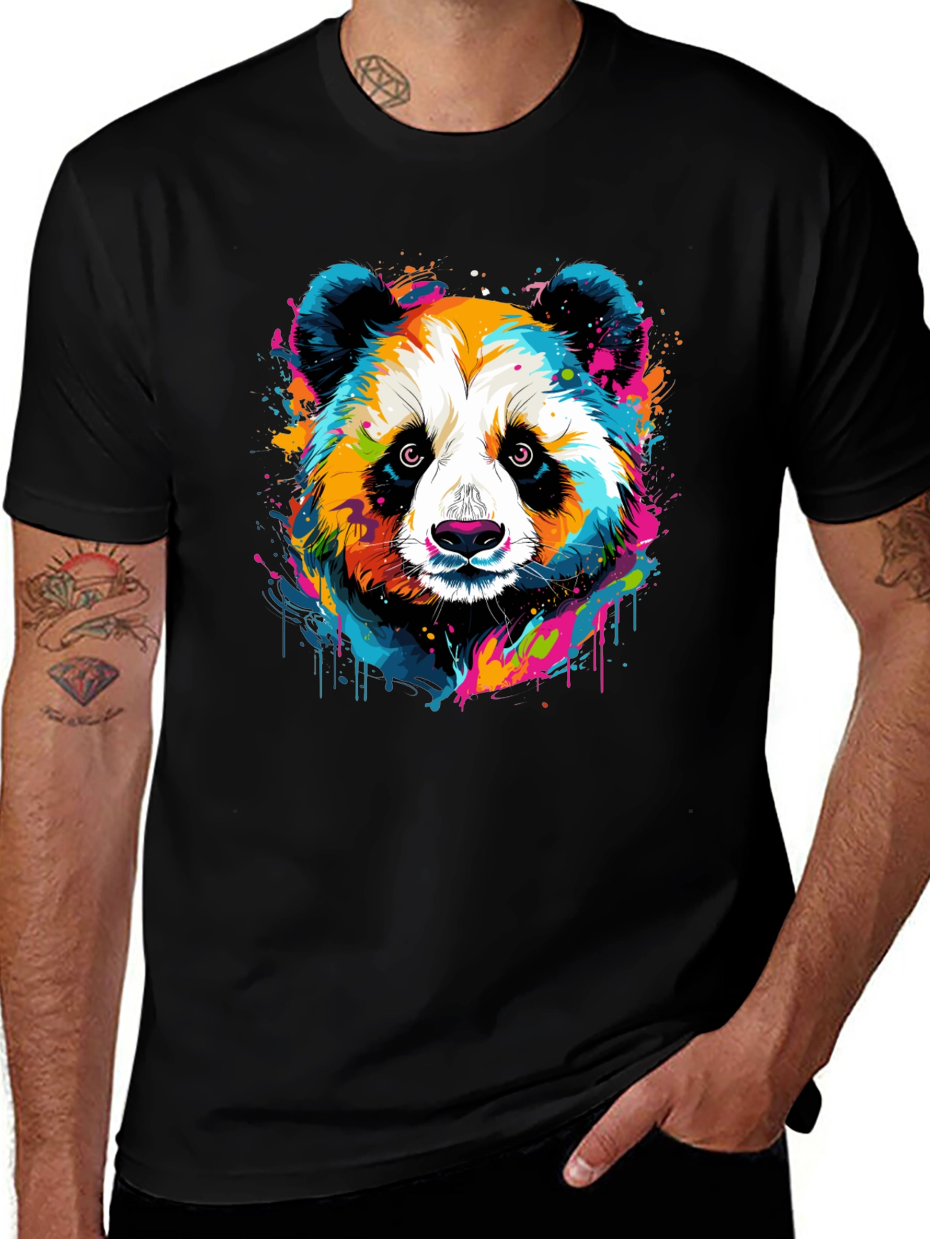 Variant 3 of Colorful Panda Graphic Tee - Unisex