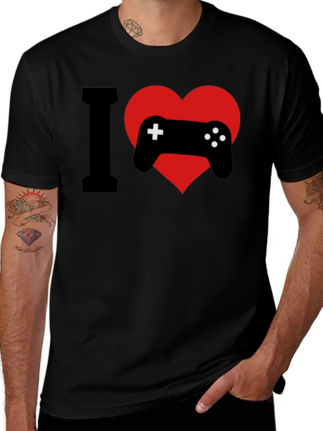 I Love Gaming T-Shirt - Gamer Heartbeat Tee