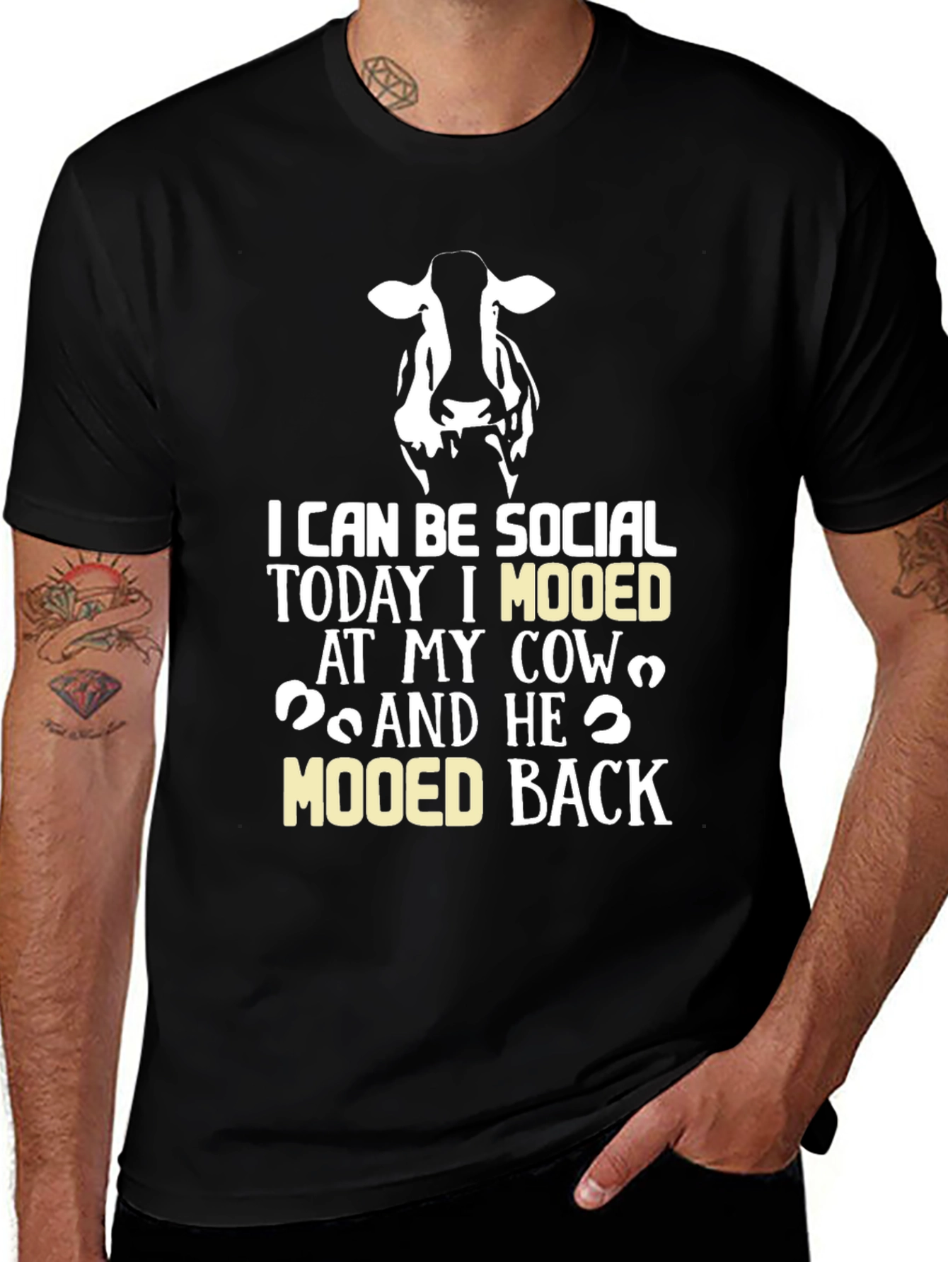 Cow Mooed Back T-Shirt - Socially Acceptable Humor