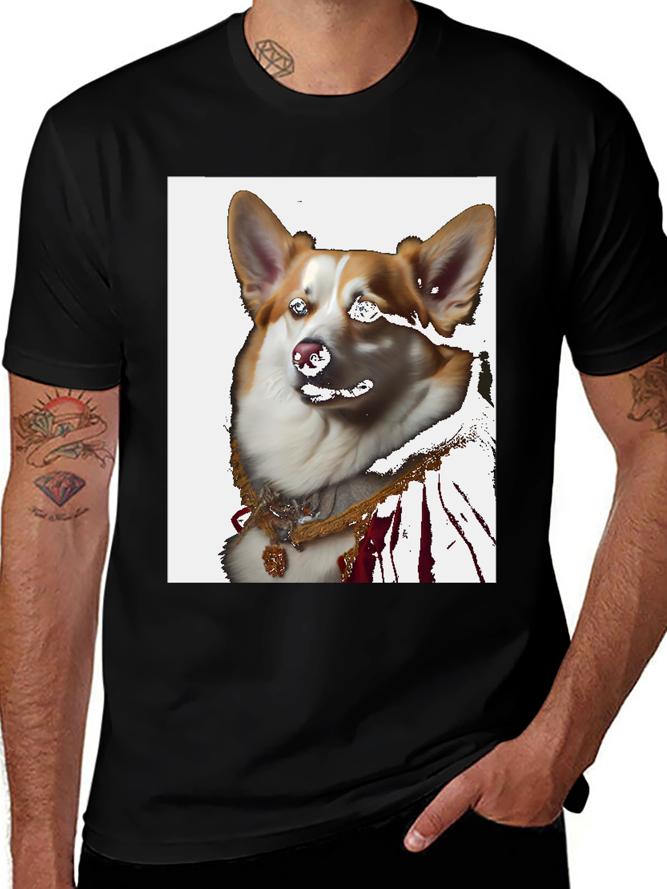 Variant 24 of Royal Corgi T-Shirt - King of Hearts Tee