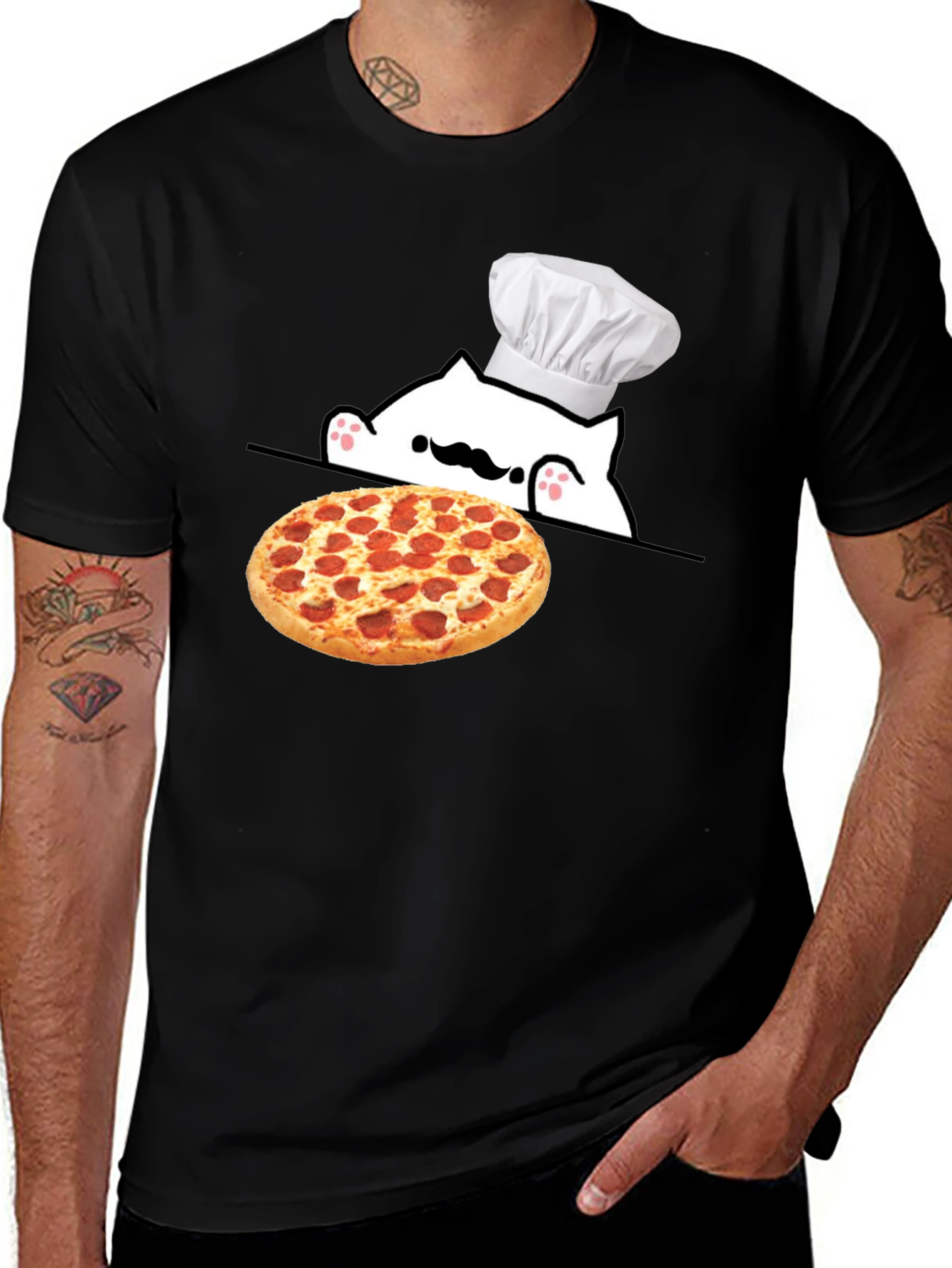 Variant 9 of Pizza Chef Cat T-Shirt - Funny Graphic Tee