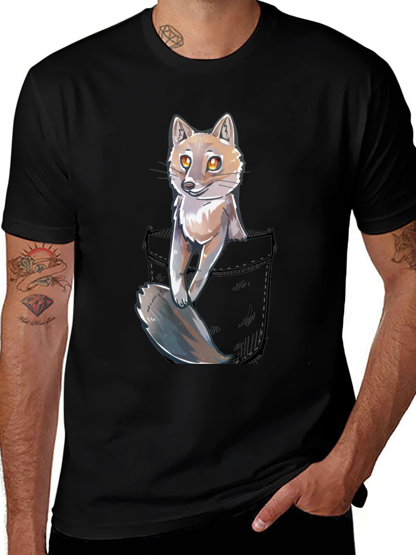 Variant 16 of Fox in Pocket Graphic T-Shirt - Unisex